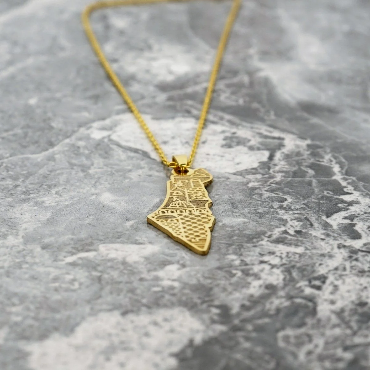Palestine Necklace | Al-Aqsa Mosque Motif - 18 Carat Gold Plated Silver Necklace - Image 4