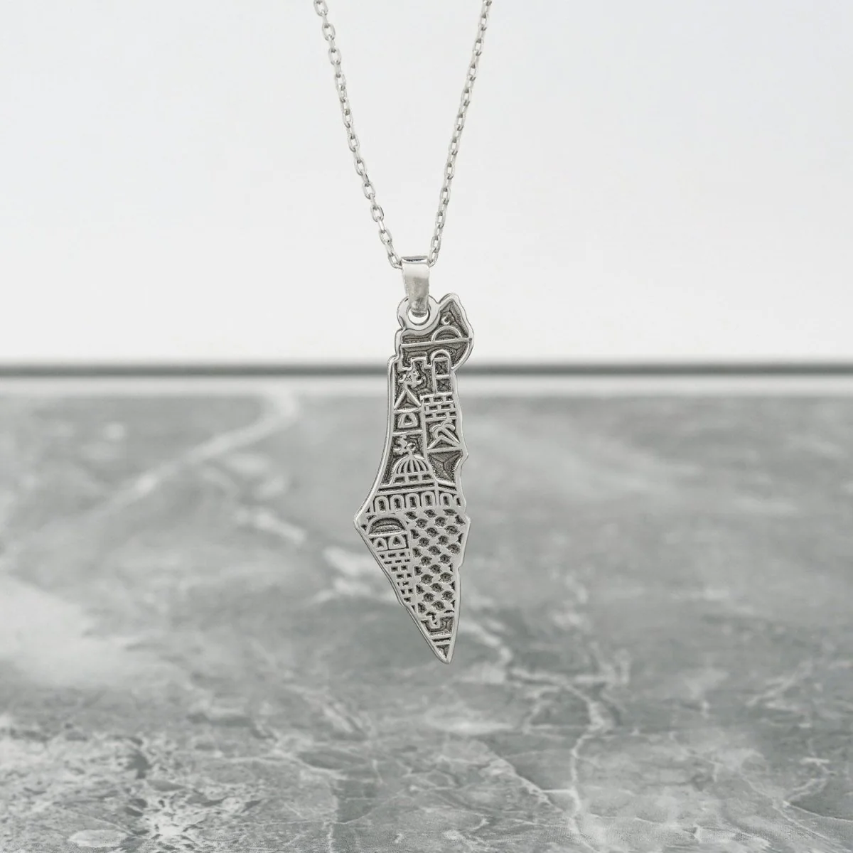 Palestine Necklace | Al-Aqsa Mosque Motif - 18 Carat Gold Plated Silver Necklace - Image 5