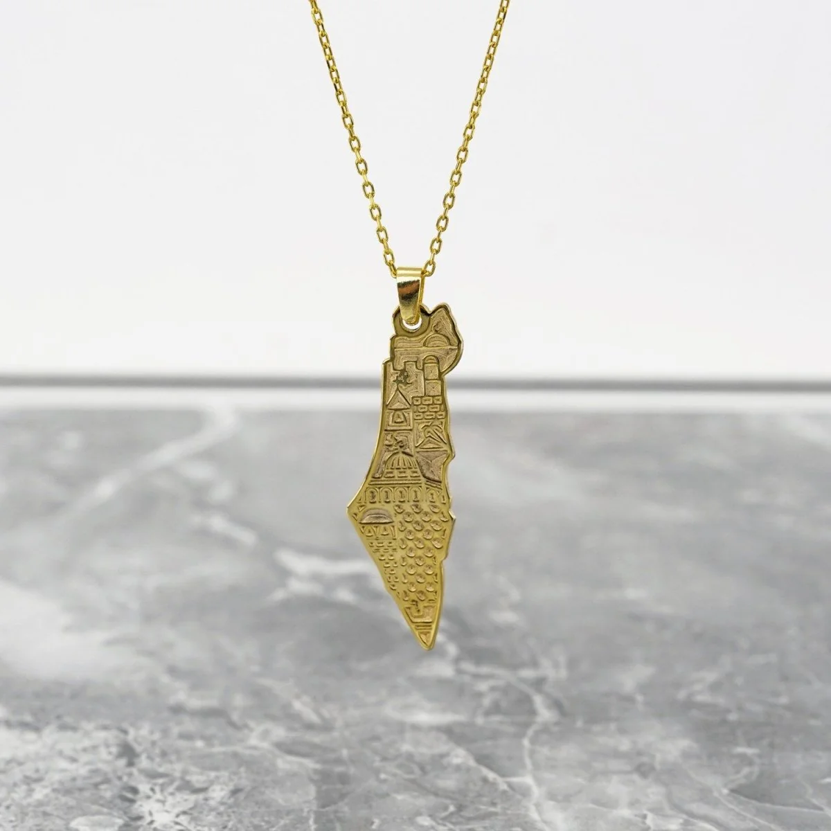 Palestine Necklace | Al-Aqsa Mosque Motif - 18 Carat Gold Plated Silver Necklace - Image 6
