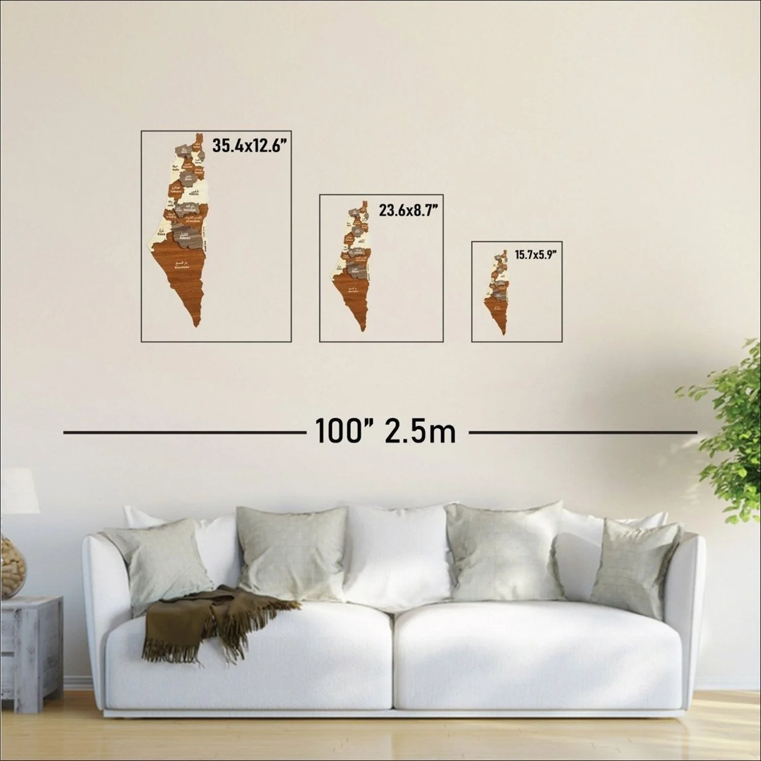 Palestine Wooden Wall Map Islamic Wall Art Decor - Image 5