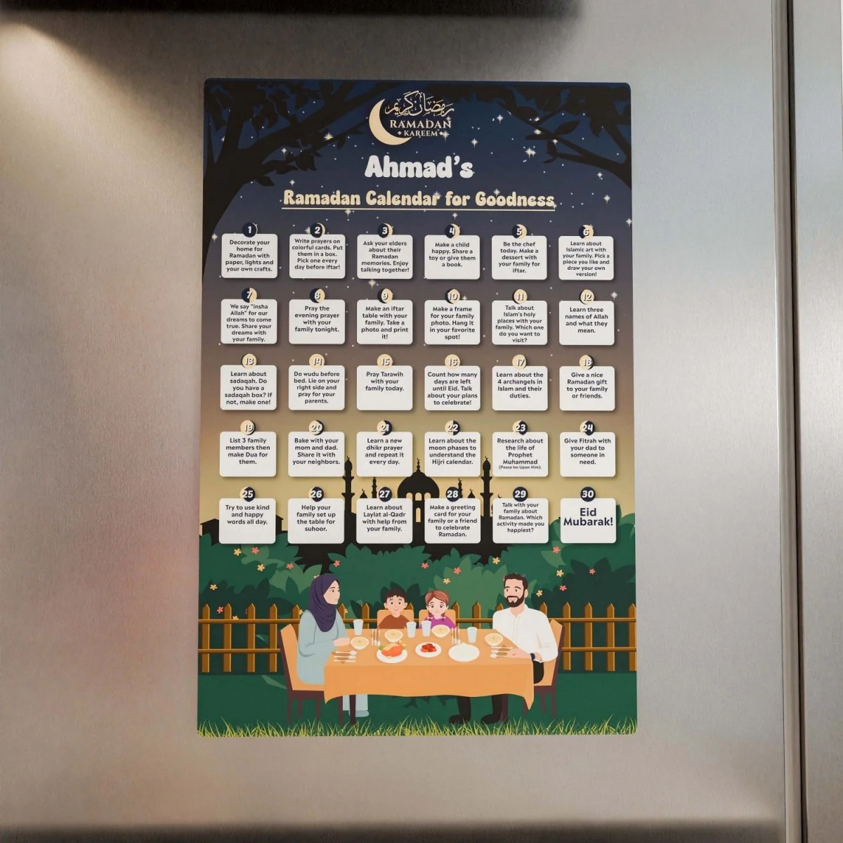 Personalized Ramadan Calendar for Goodness – Acrylic Islamic Wall Art Decor - Image 3