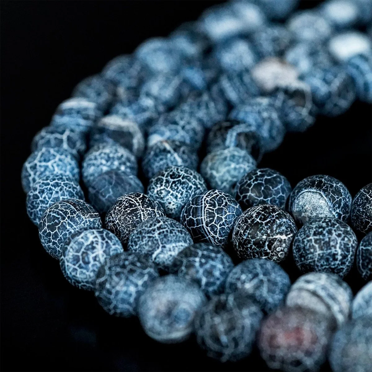 Islamic Prayer Beads - Blue Crack Agate Stone Beads Tasbeeh - Image 6