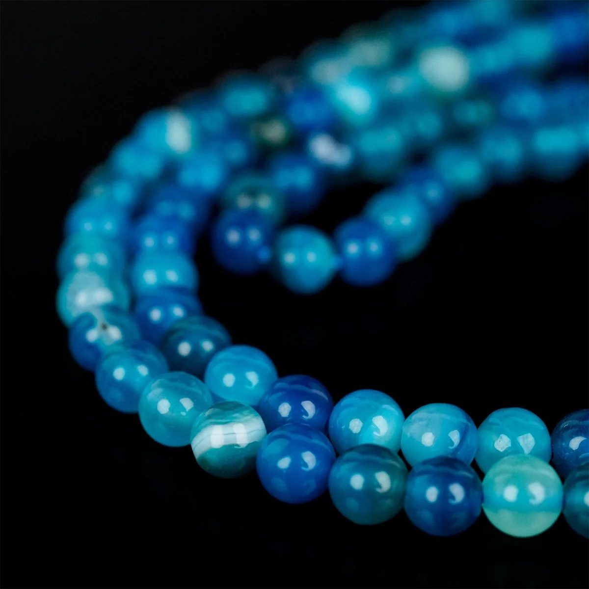 Muslim Prayer Beads | Ocean Blue Agate Stone Beads - Islamic Rosary