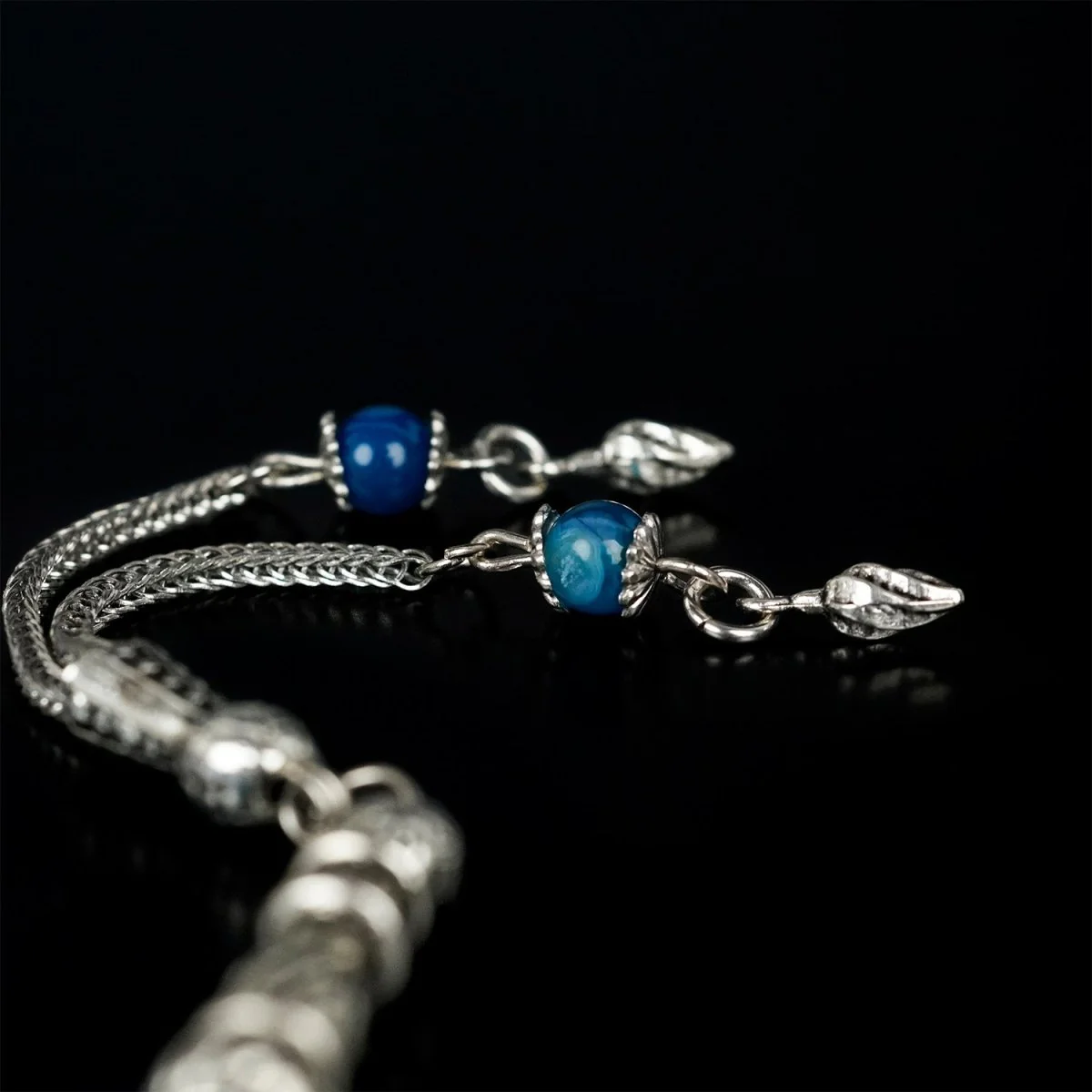 Muslim Prayer Beads | Ocean Blue Agate Stone Beads - Islamic Rosary - Image 2