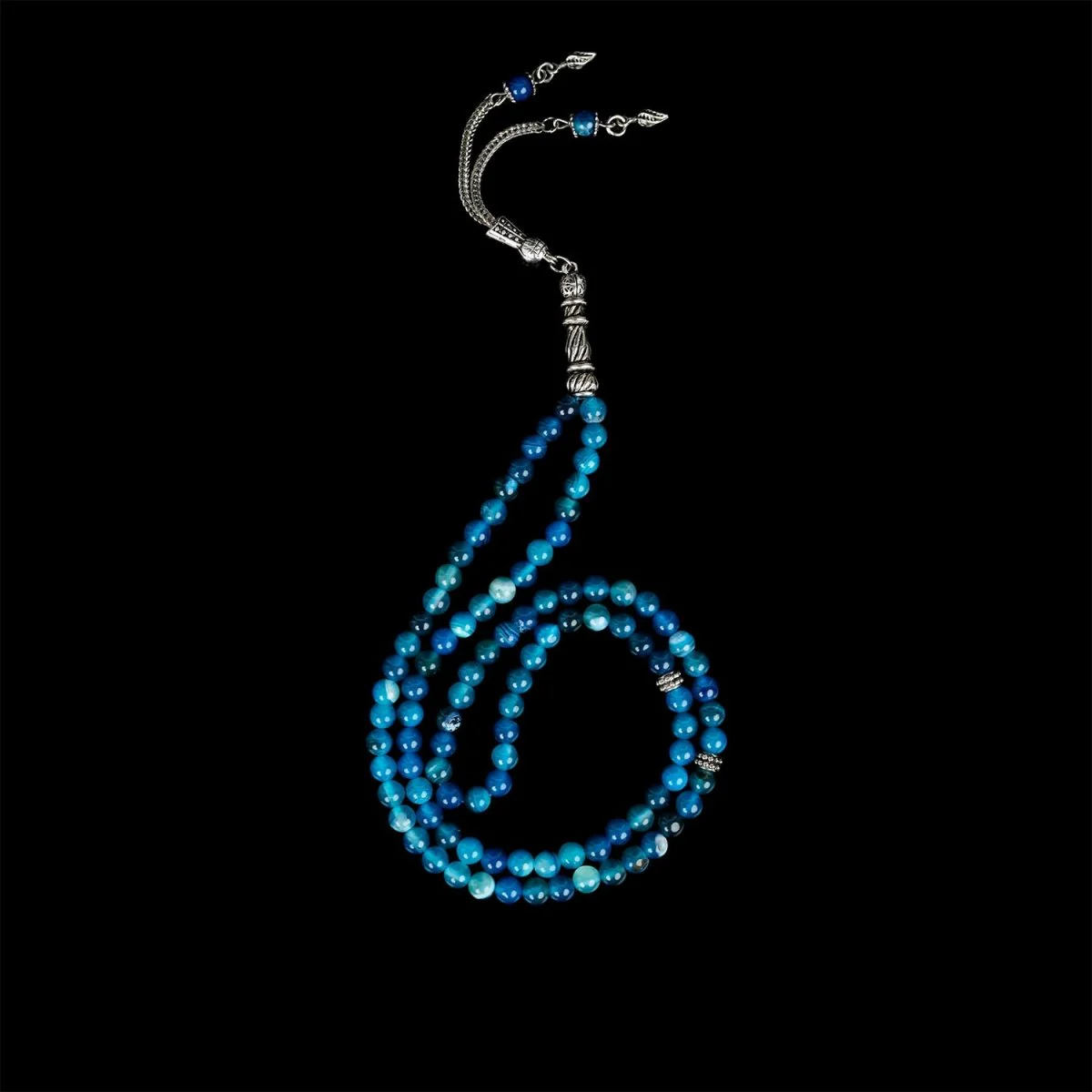 Muslim Prayer Beads | Ocean Blue Agate Stone Beads - Islamic Rosary - Image 6