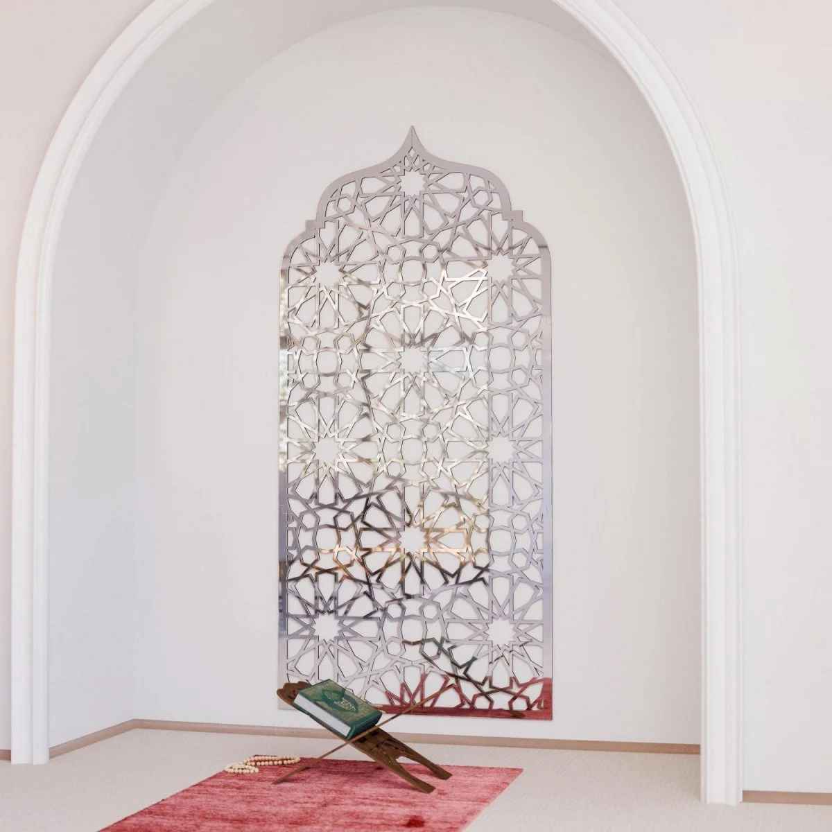 Prayer Room Decor Wooden Interior Mihrab - Islamic Home Decor | 12-Pointed Star - Image 14