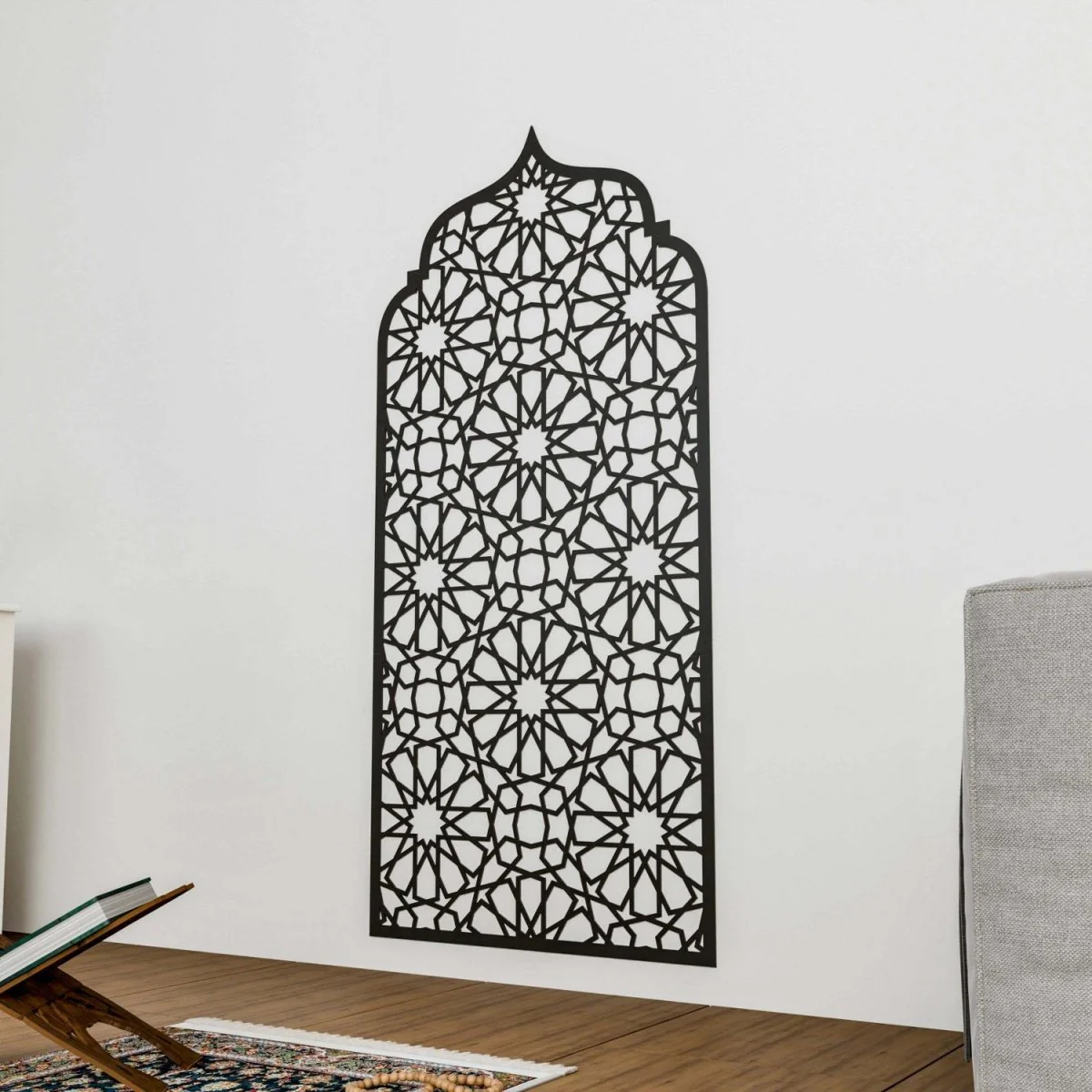 Prayer Room Decor Wooden Interior Mihrab - Islamic Home Decor | 12-Pointed Star - Image 5