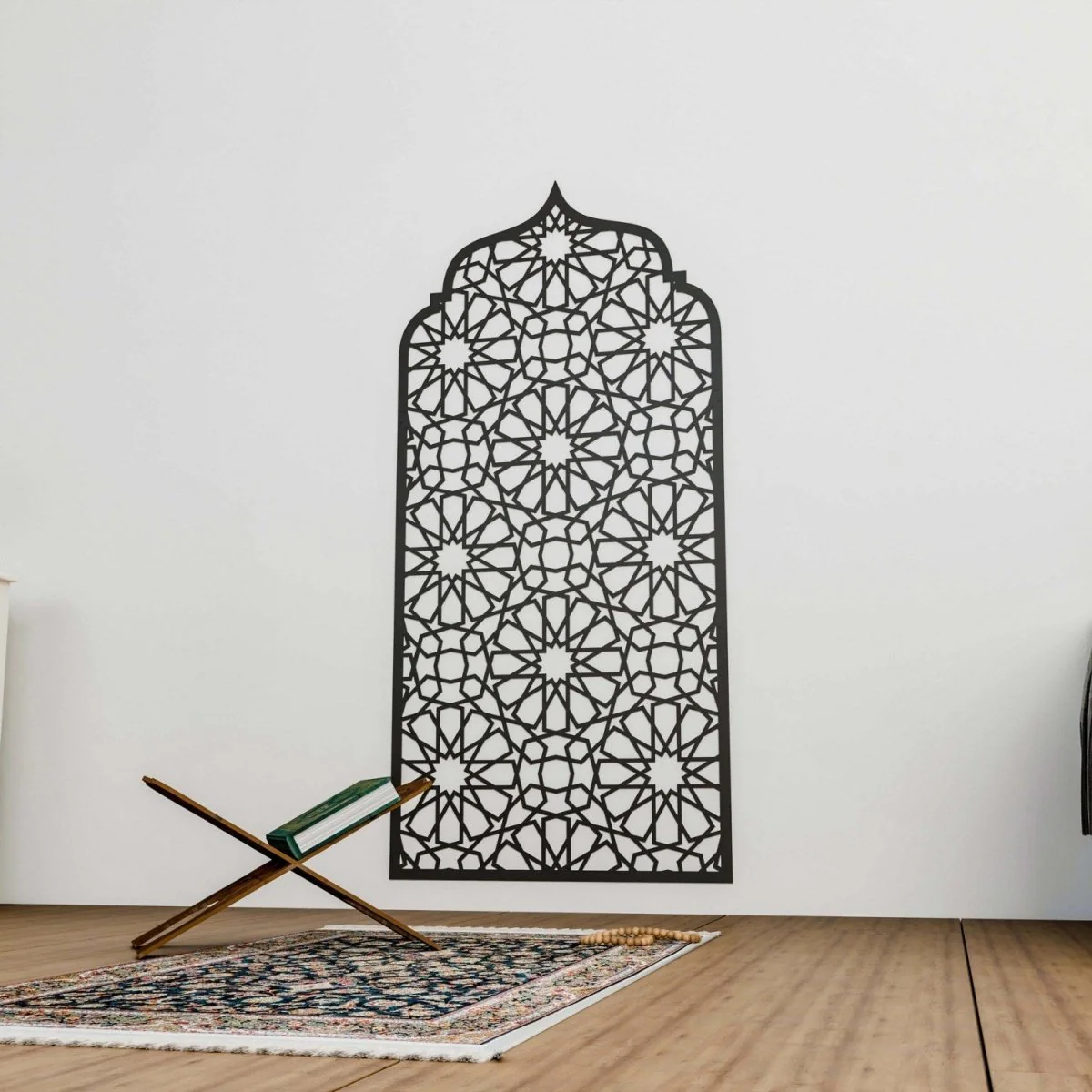 Prayer Room Decor Wooden Interior Mihrab - Islamic Home Decor | 12-Pointed Star - Image 6