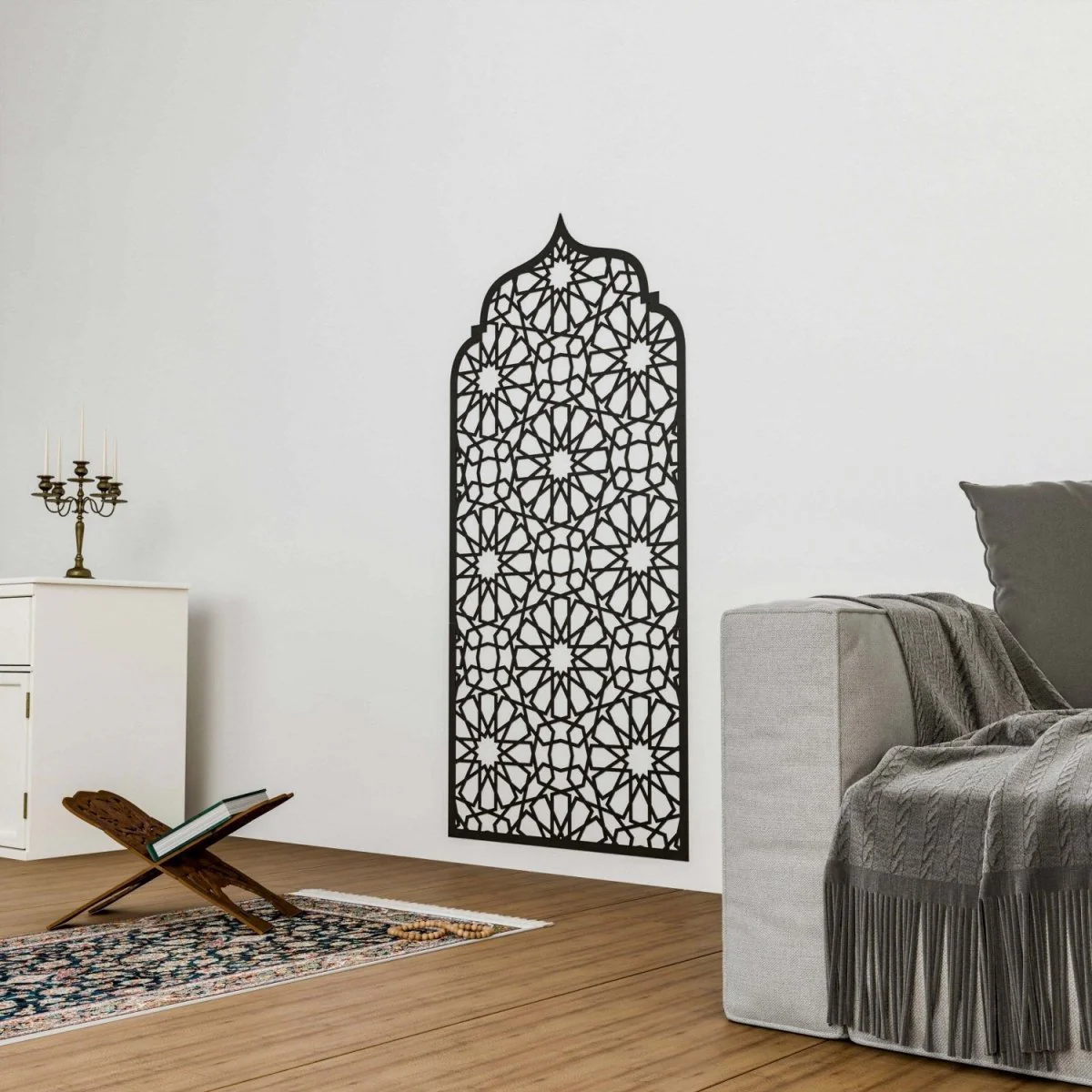 Prayer Room Decor Wooden Interior Mihrab - Islamic Home Decor | 12-Pointed Star - Image 7