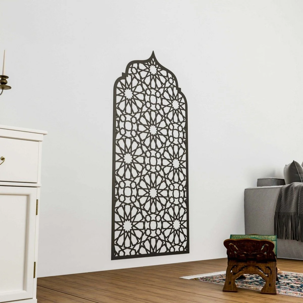 Prayer Room Decor Wooden Interior Mihrab - Islamic Home Decor | 12-Pointed Star - Image 8