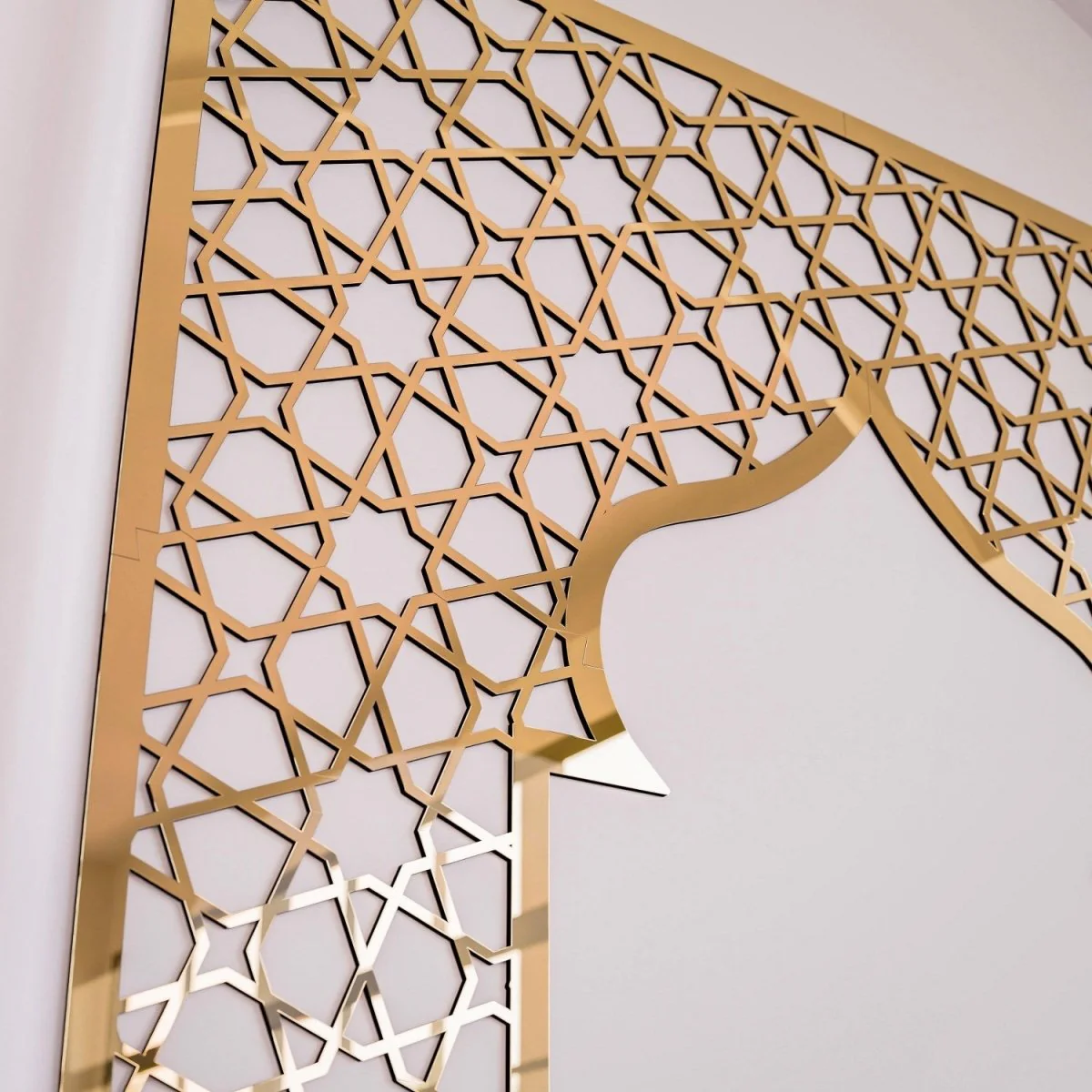 Prayer Room Decor - Wooden Mihrab with Geometric Design | Islamic Home Arts - Image 12