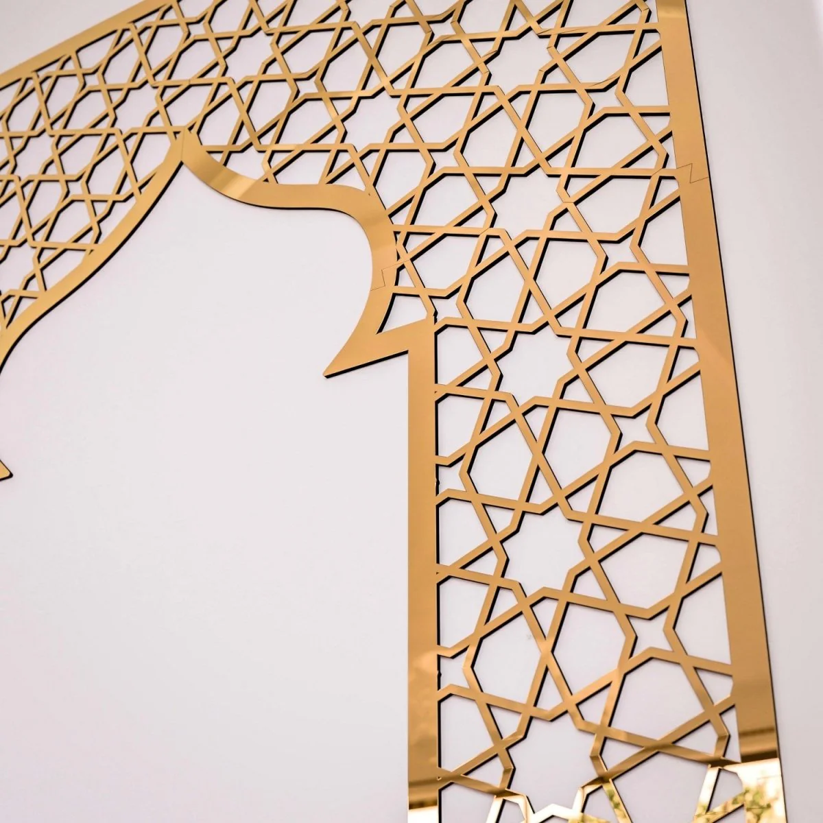 Prayer Room Decor - Wooden Mihrab with Geometric Design | Islamic Home Arts - Image 13