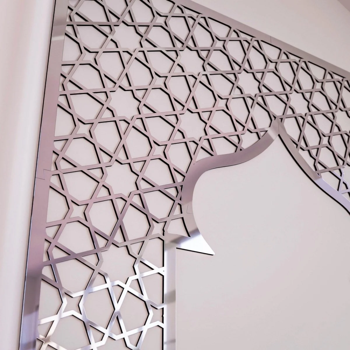 Prayer Room Decor - Wooden Mihrab with Geometric Design | Islamic Home Arts - Image 15