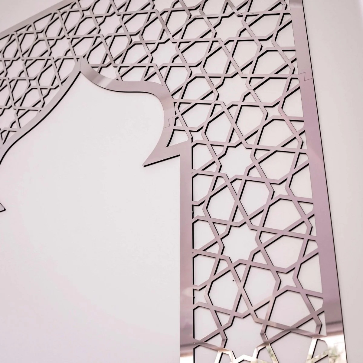 Prayer Room Decor - Wooden Mihrab with Geometric Design | Islamic Home Arts - Image 16