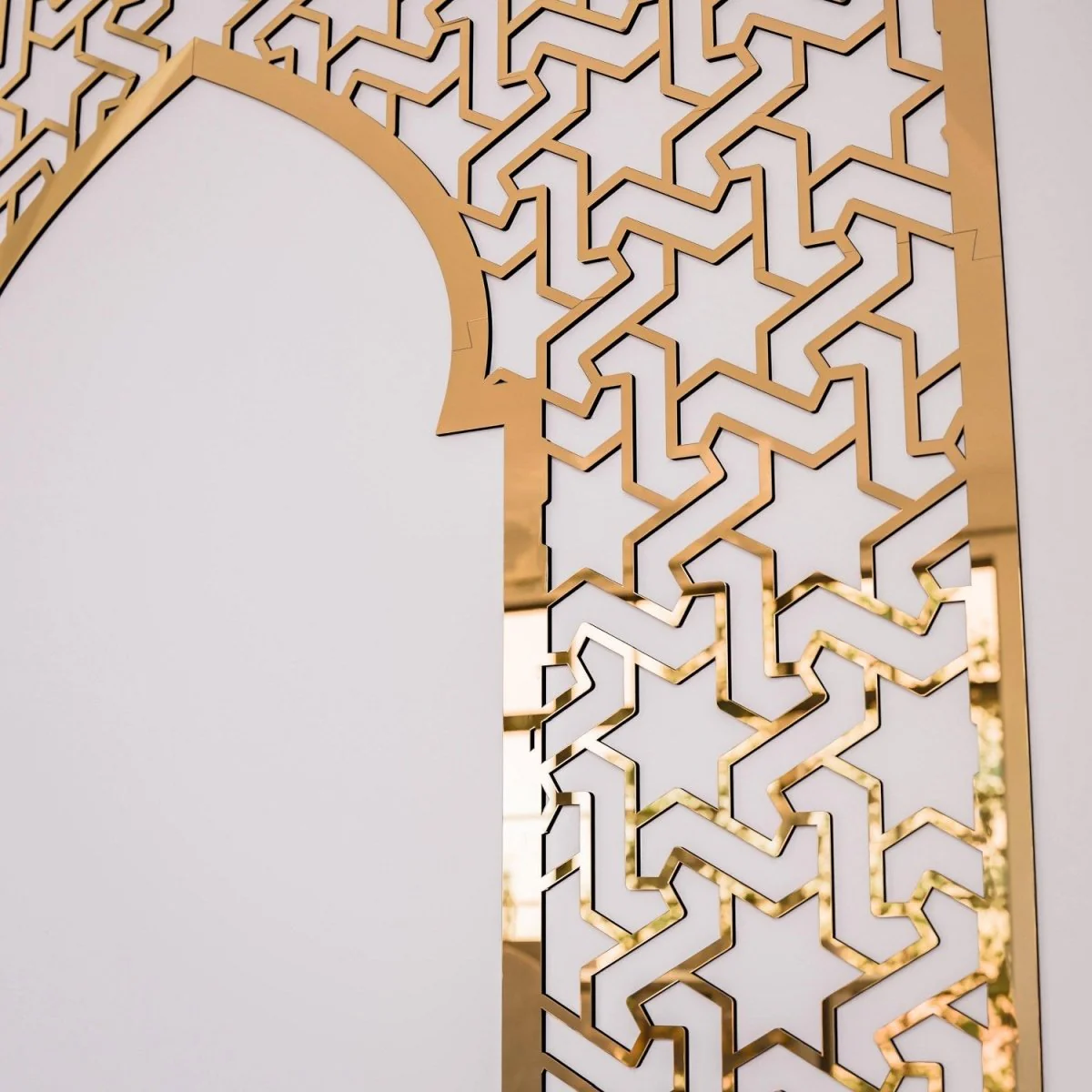 Prayer Room Decor Wooden Mihrab - Islamic Wall Art | 6-Pointed Star Motif - Image 12
