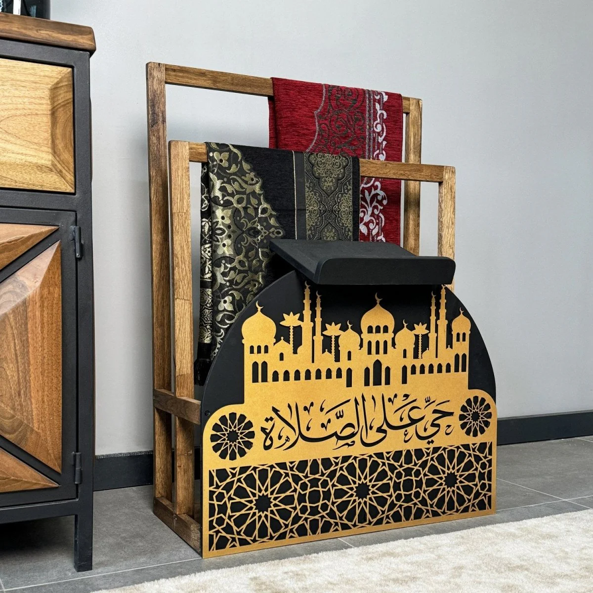 Wooden Prayer Rug and Mat Holder and Quran Stand - Image 14