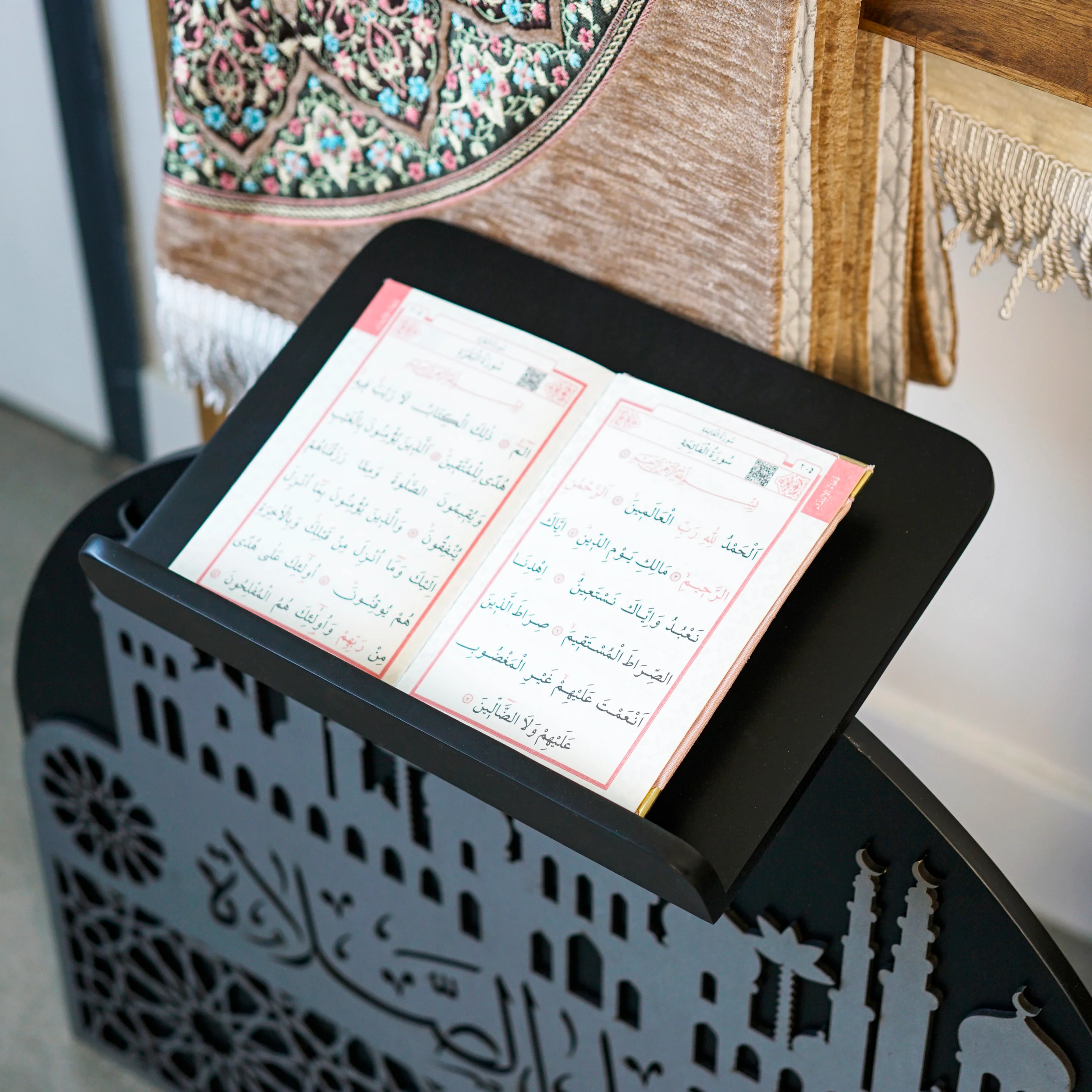 Wooden Prayer Rug and Mat Holder and Quran Stand - Image 19