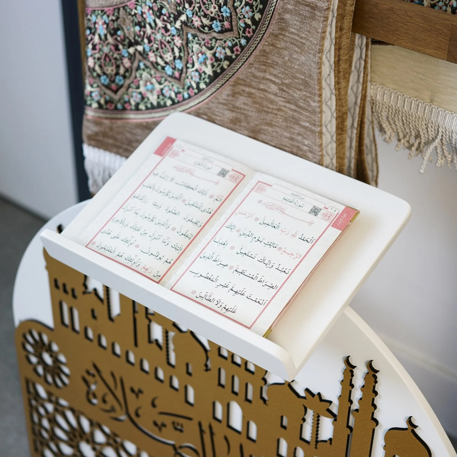 Wooden Prayer Rug and Mat Holder and Quran Stand - Image 28