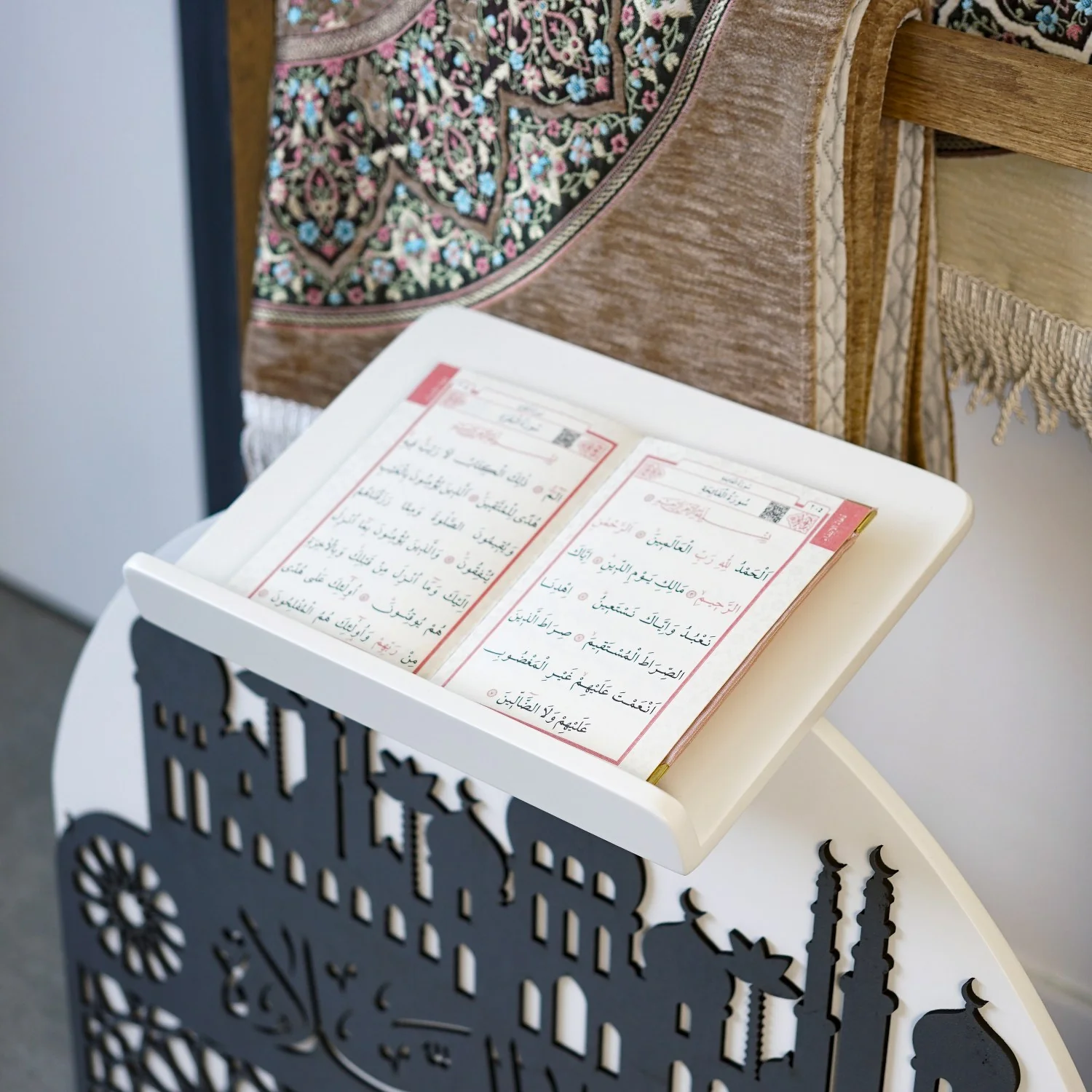 Wooden Prayer Rug and Mat Holder and Quran Stand - Image 43