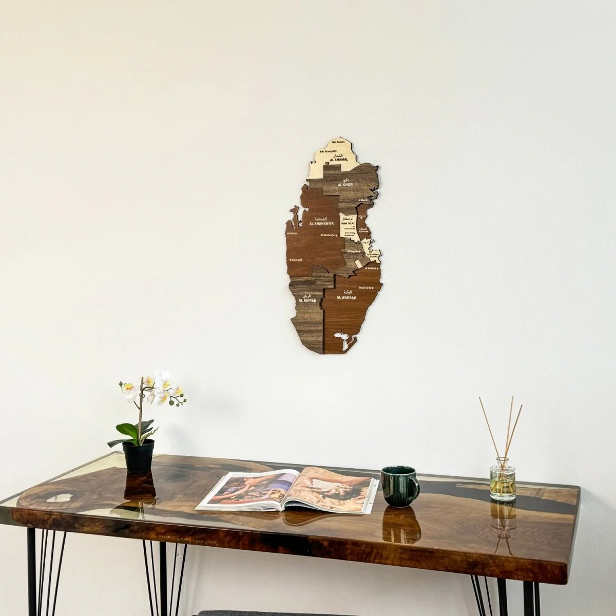Qatar Wall Map - Wooden Islamic Wall Art | Qatar Souvenir Gifts - Image 2