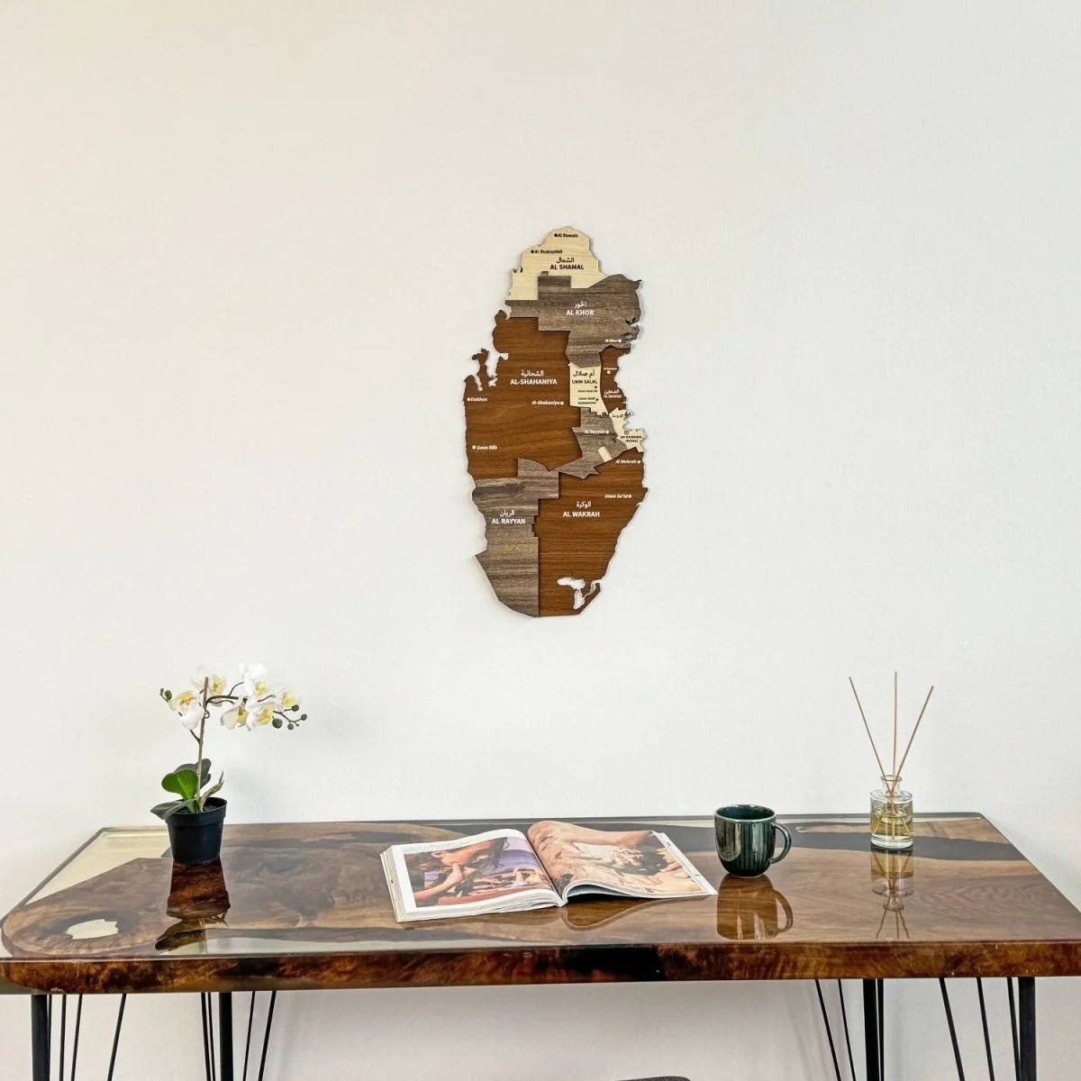 Qatar Wall Map - Wooden Islamic Wall Art | Qatar Souvenir Gifts - Image 4