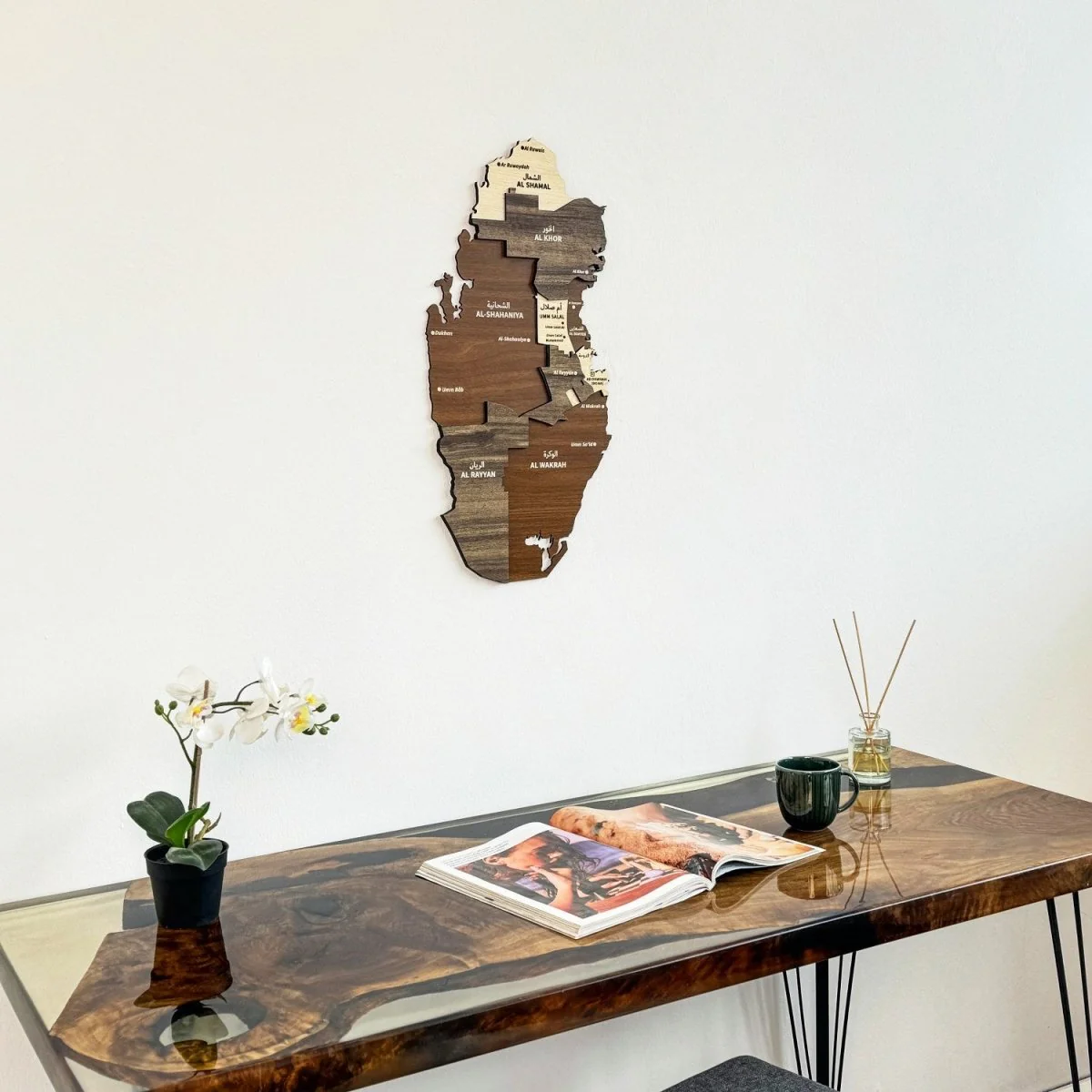 Qatar Wall Map - Wooden Islamic Wall Art | Qatar Souvenir Gifts - Image 7