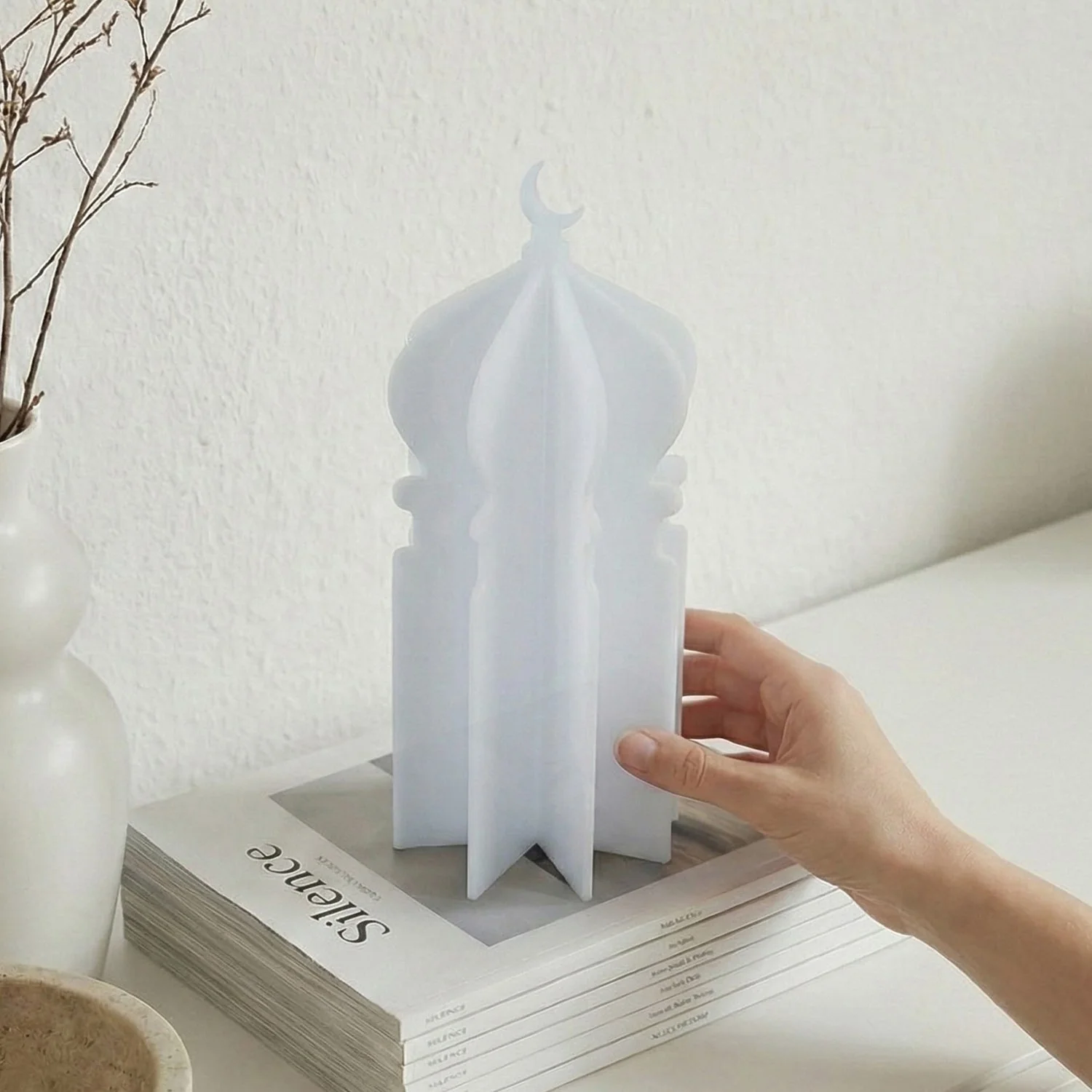 Ramadan 3D Acrylic Mosque Table Decor – Modern Minimalist Interlocking Statue - Image 11