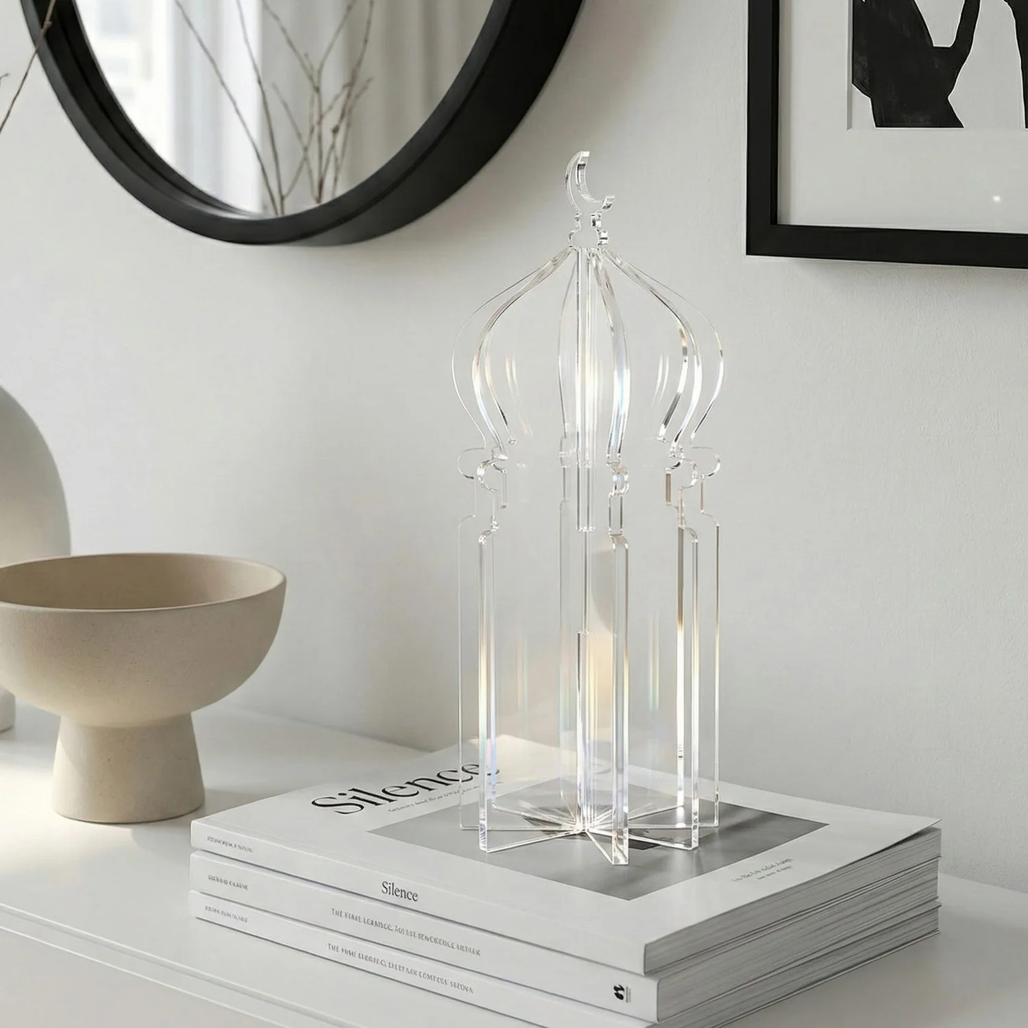 Ramadan 3D Acrylic Mosque Table Decor – Modern Minimalist Interlocking Statue - Image 17