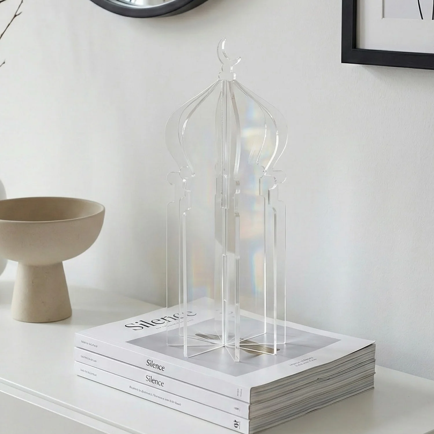Ramadan 3D Acrylic Mosque Table Decor – Modern Minimalist Interlocking Statue - Image 20
