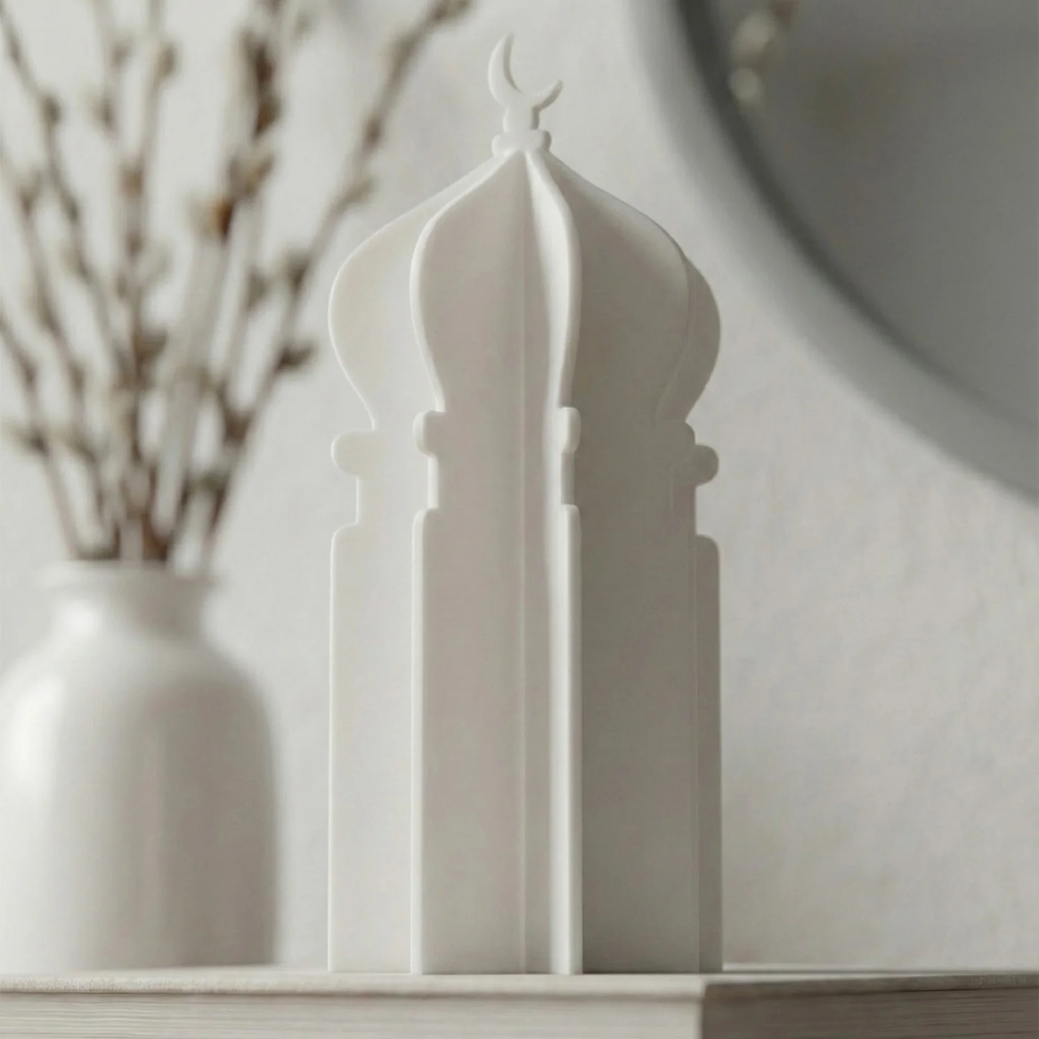 Ramadan 3D Acrylic Mosque Table Decor – Modern Minimalist Interlocking Statue - Image 4