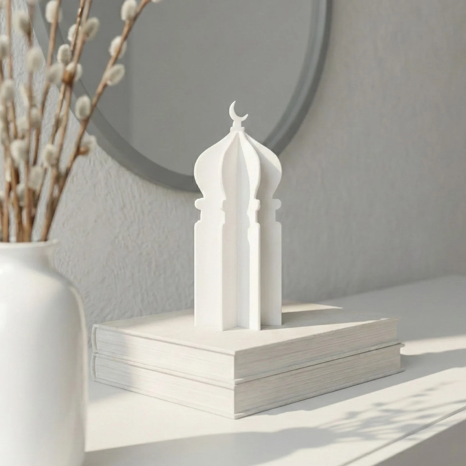 Ramadan 3D Acrylic Mosque Table Decor – Modern Minimalist Interlocking Statue - Image 5