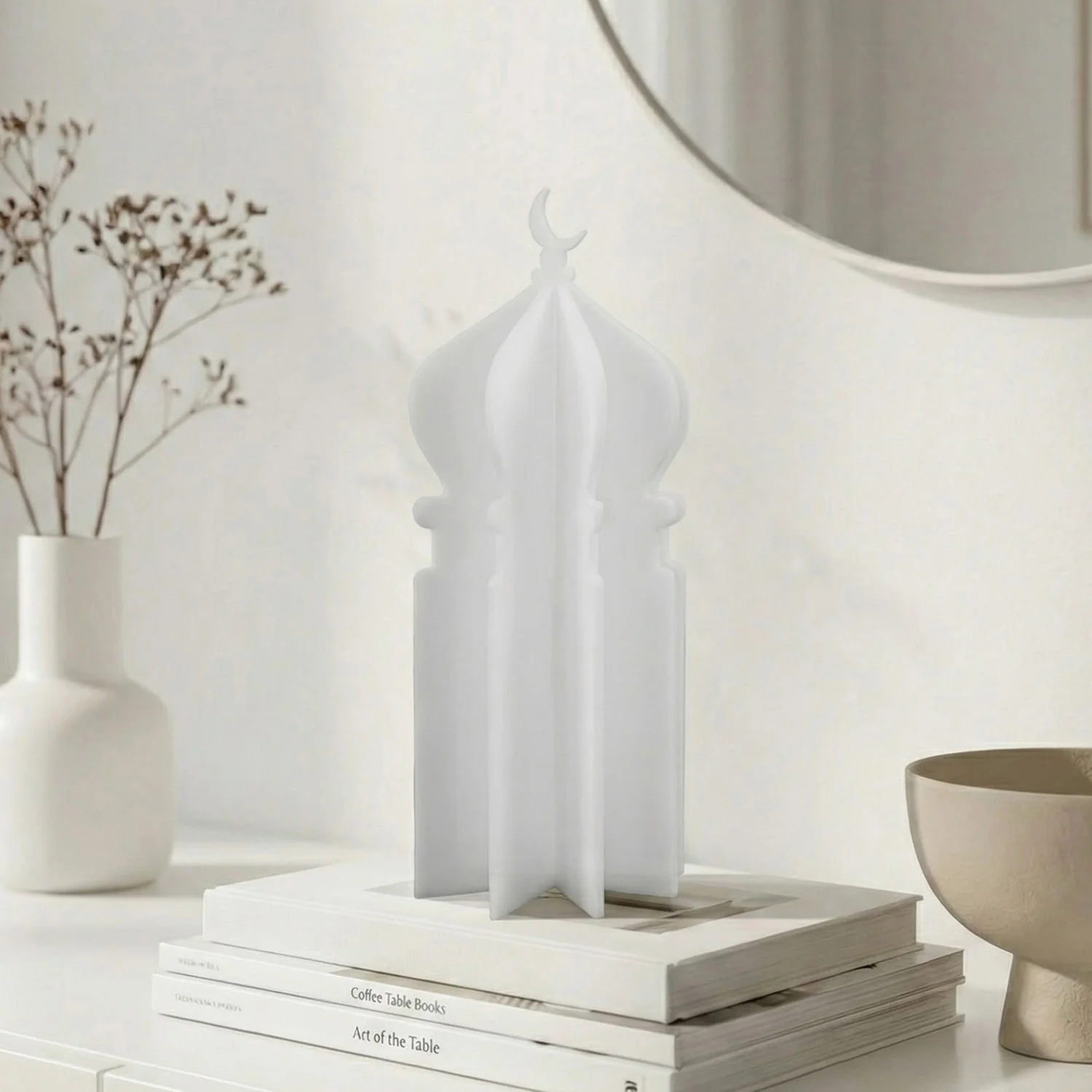 Ramadan 3D Acrylic Mosque Table Decor – Modern Minimalist Interlocking Statue - Image 7
