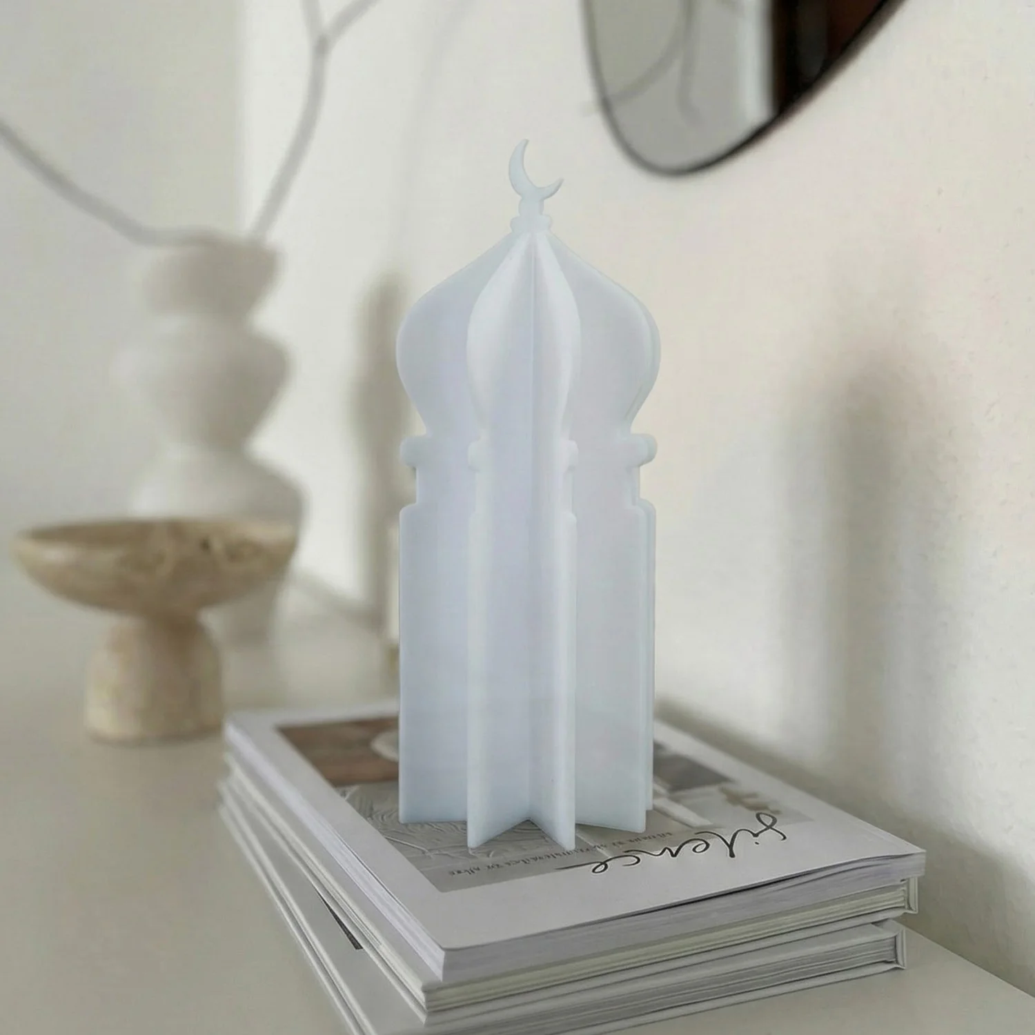Ramadan 3D Acrylic Mosque Table Decor – Modern Minimalist Interlocking Statue - Image 8