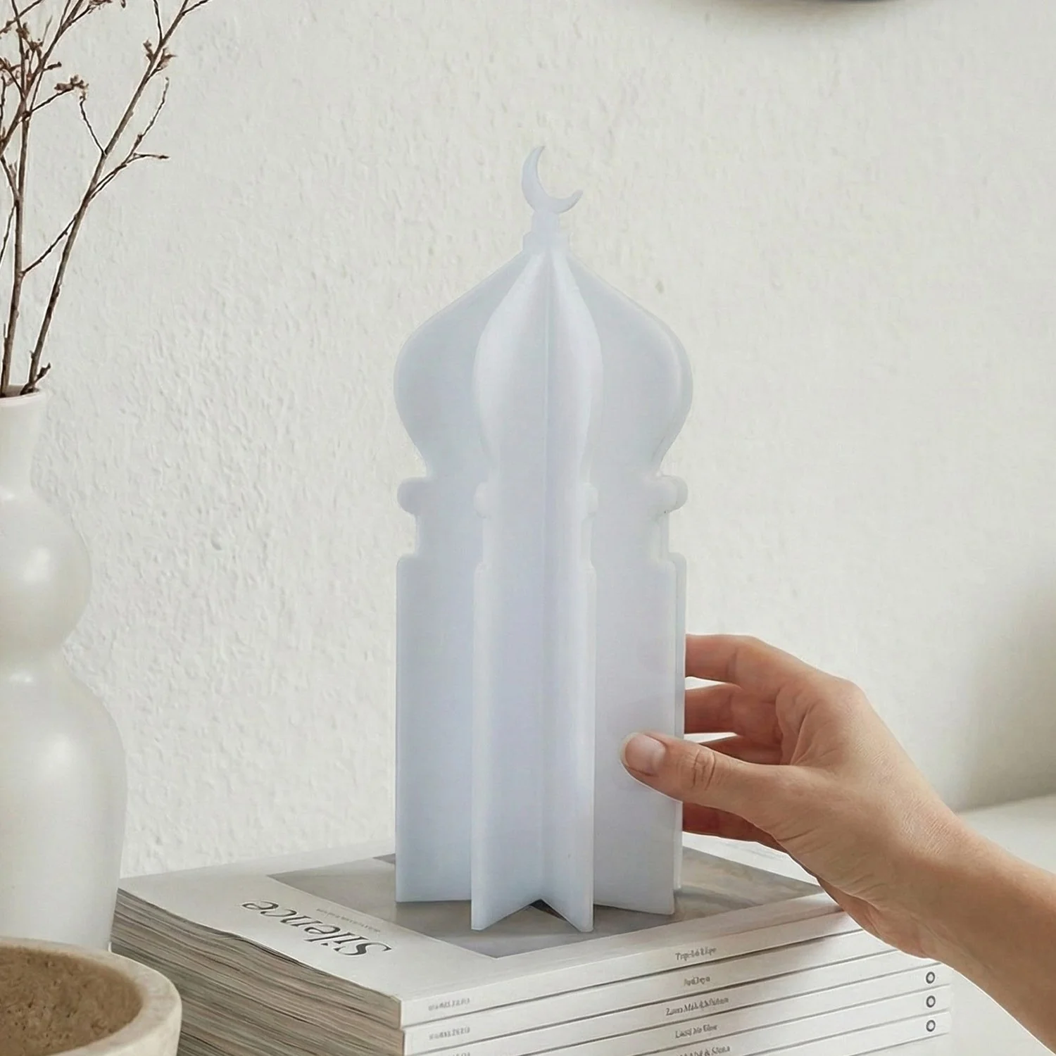Ramadan 3D Acrylic Mosque Table Decor – Modern Minimalist Interlocking Statue - Image 9