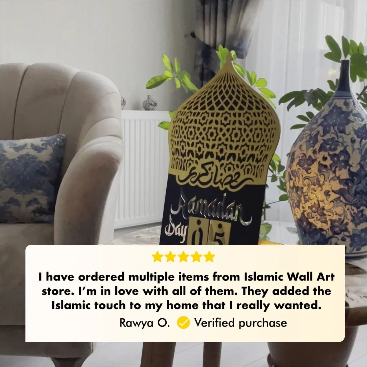 Ramadan Calendar | Acrylic Metal Islamic Table Decor - Islamic Gift - Image 3