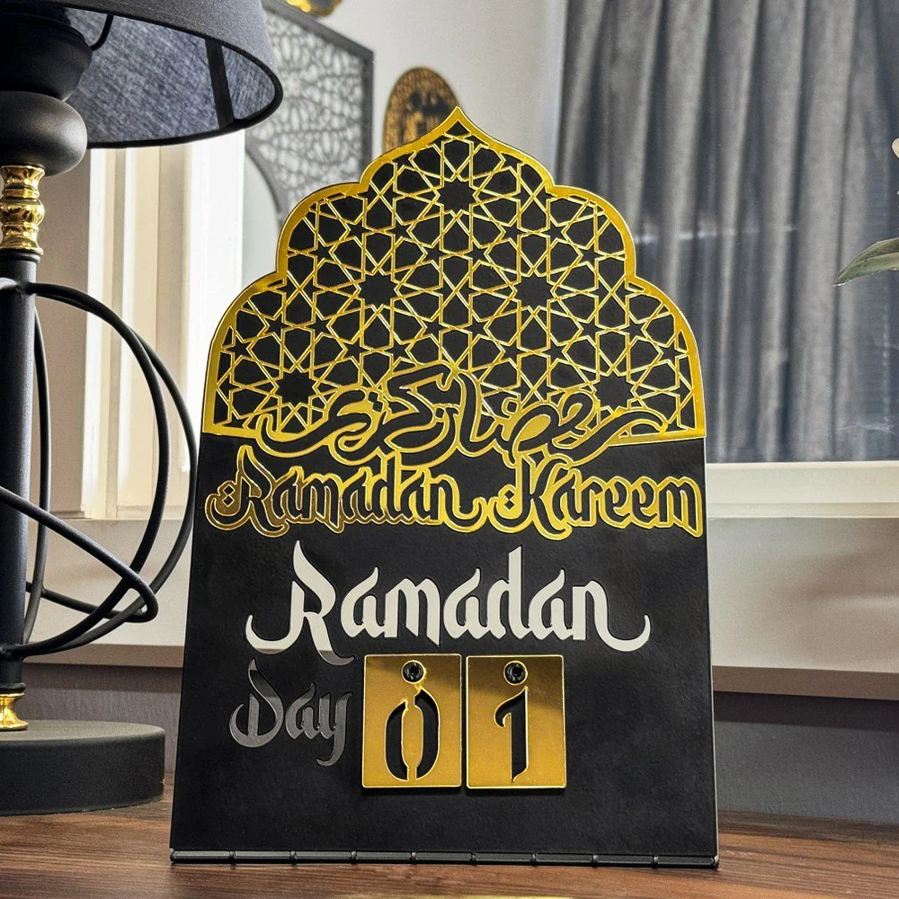 Ramadan Calendar - Metal&Acrylic Table Decor, Islamic Motif Muslim Gift - Image 5
