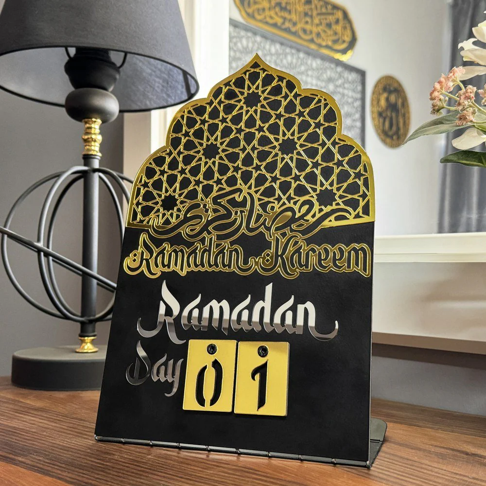 Ramadan Calendar - Metal&Acrylic Table Decor, Islamic Motif Muslim Gift - Image 7