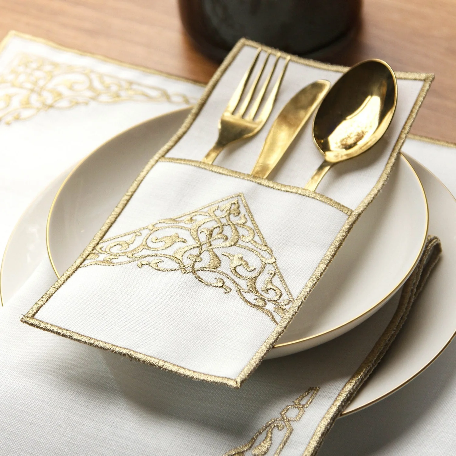 Ramadan Dining Set Barakah Floral Embroidery for 6 Persons 24 Piece Set - Image 10