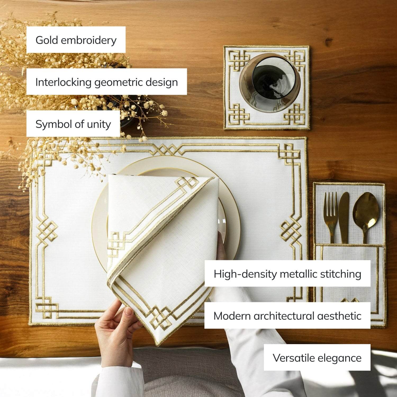Ramadan Dining Set Eternal Knot Geometric Border for 6 Persons 24 Piece Set - Image 7
