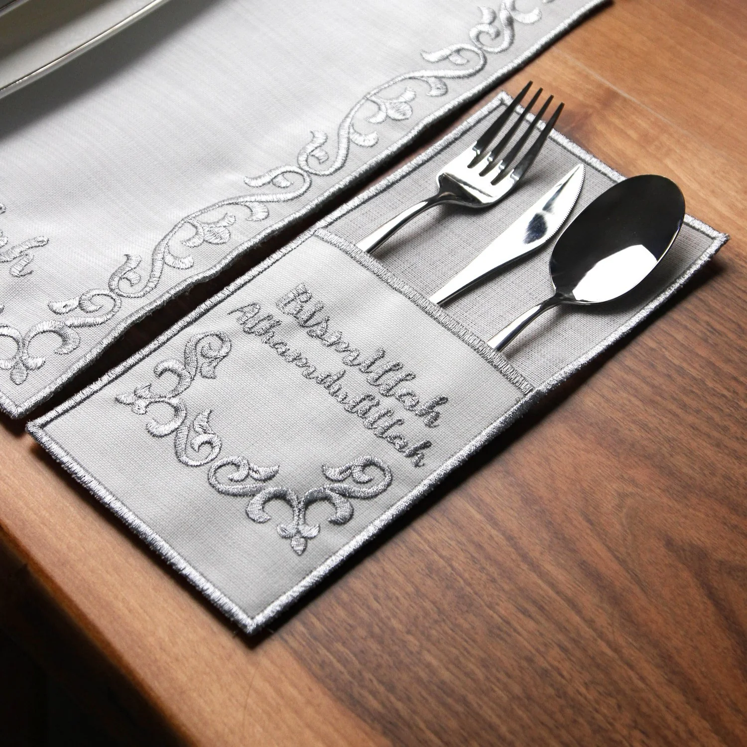 Ramadan Dining Set with Bismillah & Alhamdulillah Placemat Set for 6 Persons 24 Piece Set - Image 14