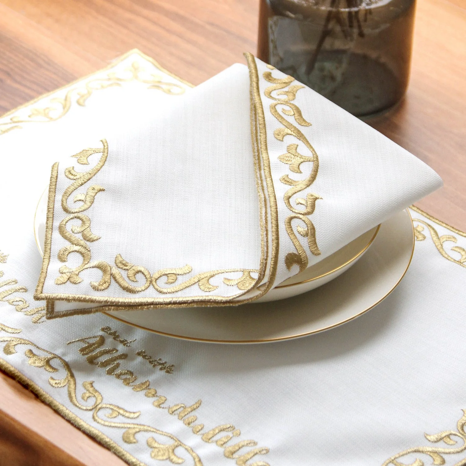 Ramadan Dining Set with Bismillah & Alhamdulillah Placemat Set for 6 Persons 24 Piece Set - Image 7