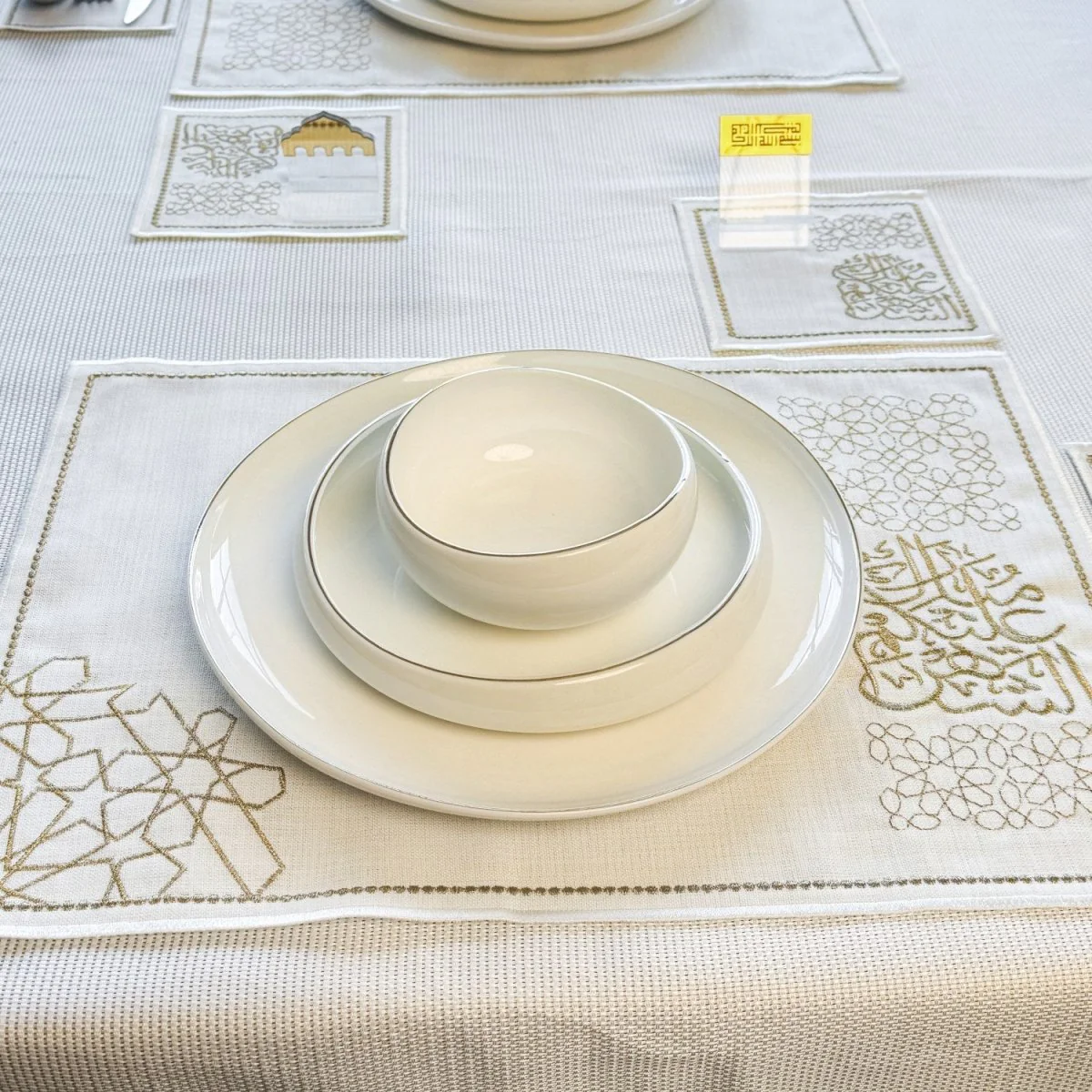 Ramadan Dining Table Golden Placemat Set - 6 Persons - 19 Pcs. - Full Set - Image 11