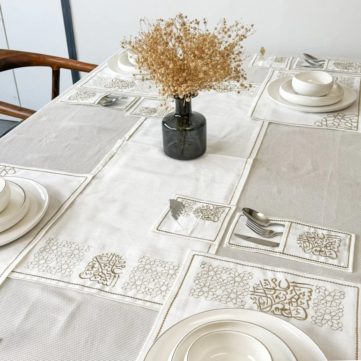 Ramadan Dining Table Golden Placemat Set - 6 Persons - 19 Pcs. - Full Set - Image 2