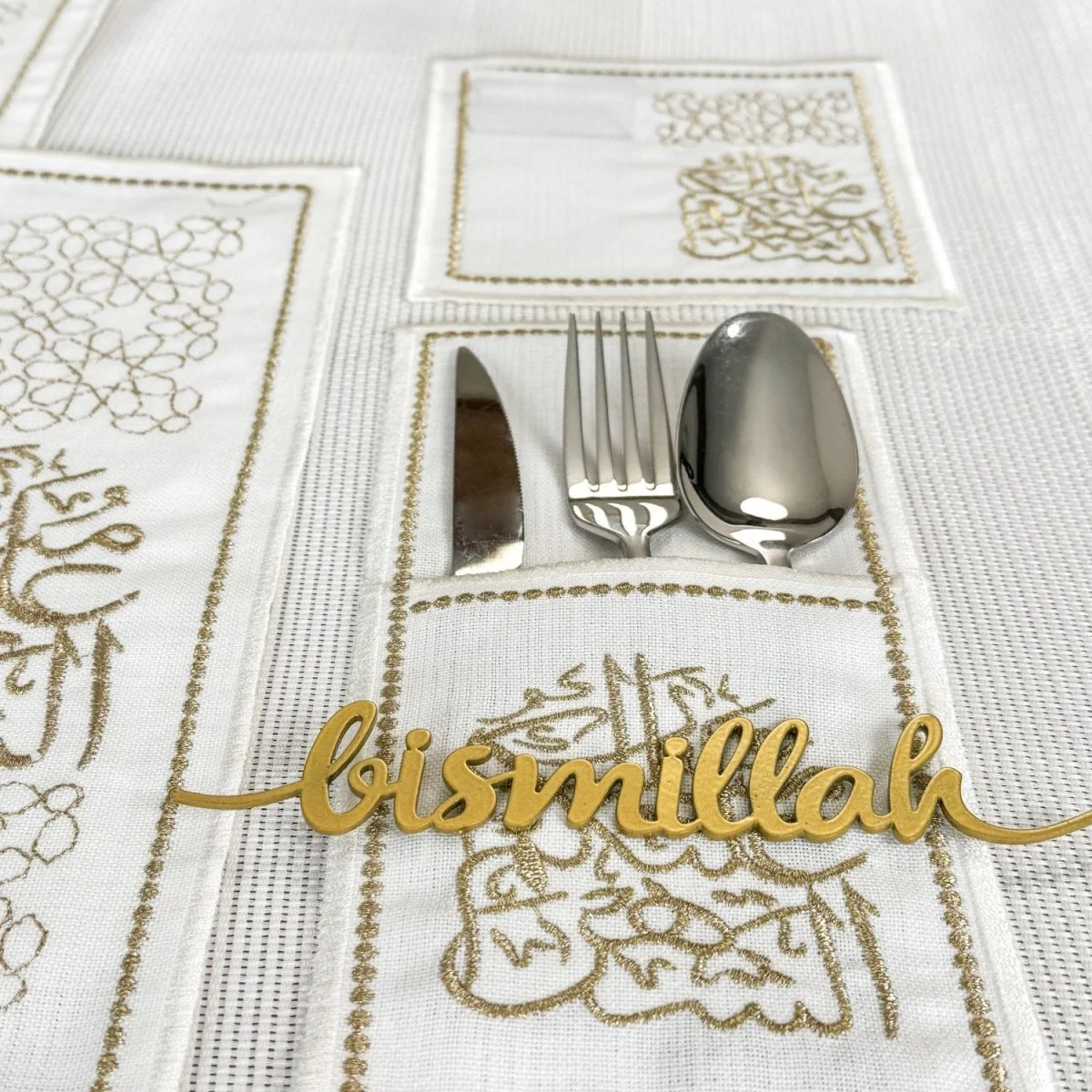 Ramadan Dining Table Golden Placemat Set - 6 Persons - 19 Pcs. - Full Set - Image 8