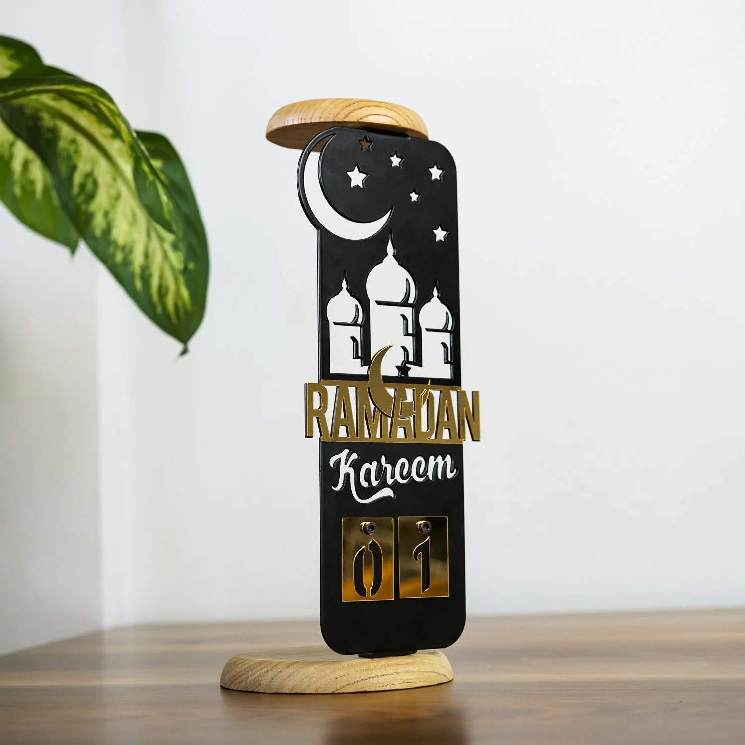 Islamic Candleholder - Ramadan Kareem Calendar, Wooden Stand | Elegant Muslim Gift - Image 10