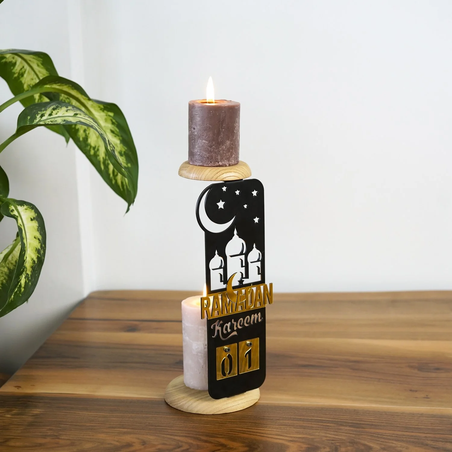 Islamic Candleholder - Ramadan Kareem Calendar, Wooden Stand | Elegant Muslim Gift - Image 12