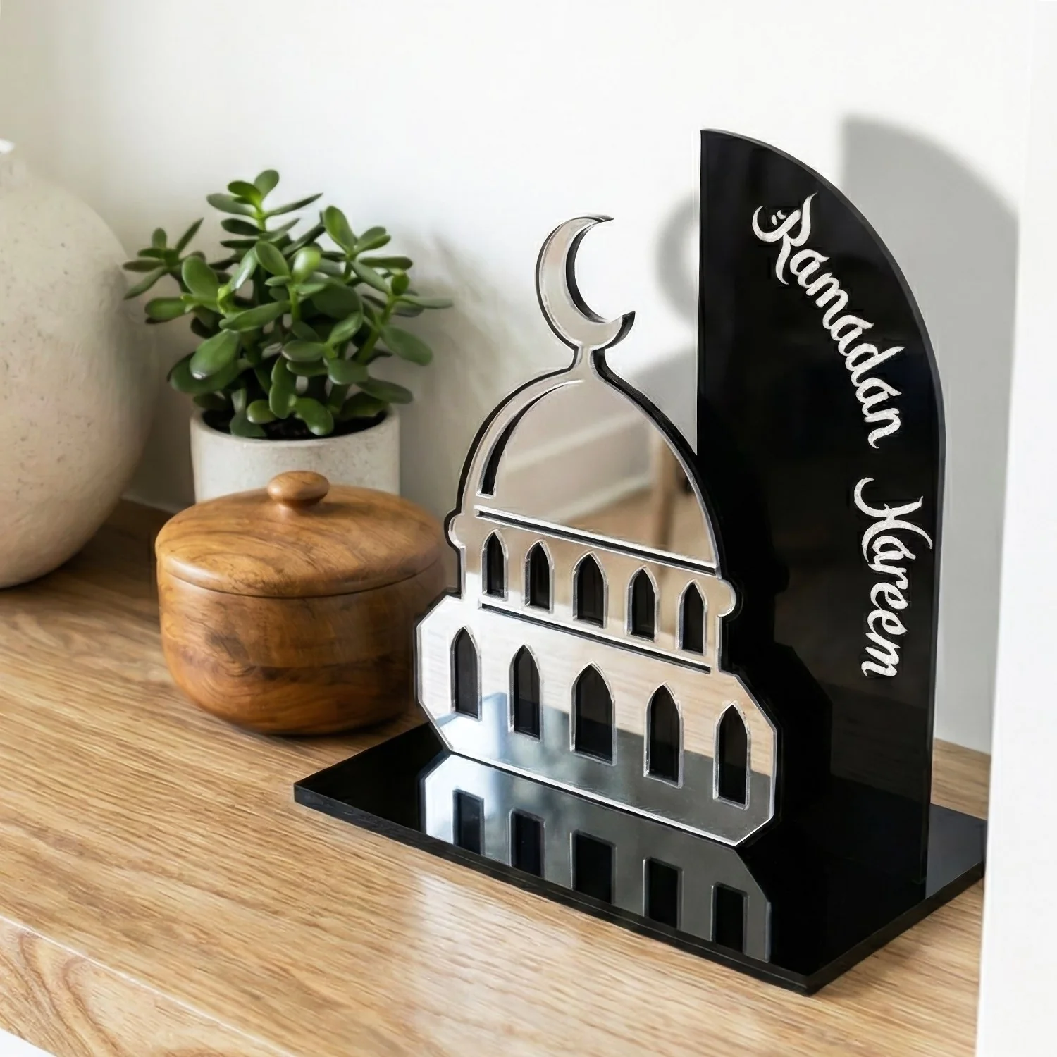 Ramadan Kareem Mosque Tabletop – Elegant Acrylic Centerpiece with 3D Dome Design - Image 11