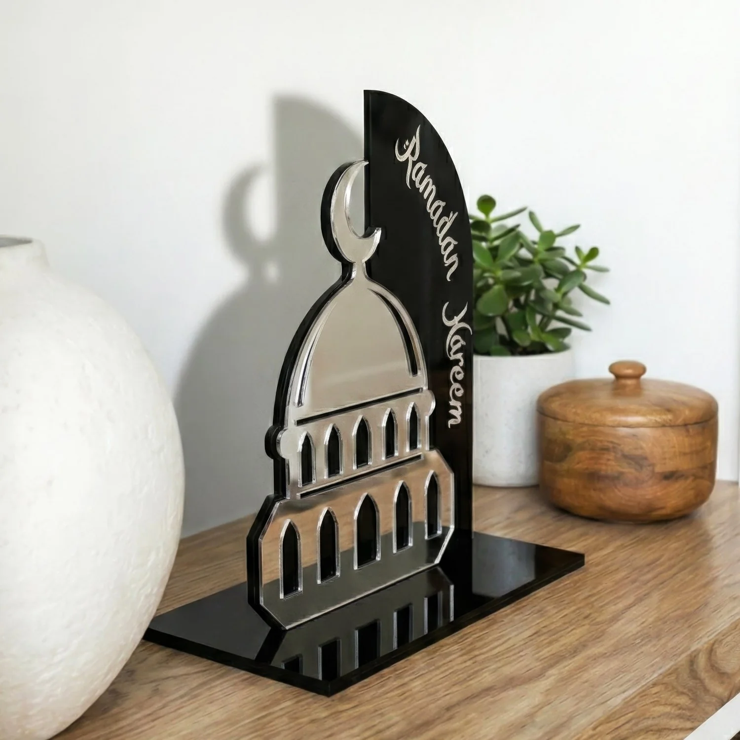 Ramadan Kareem Mosque Tabletop – Elegant Acrylic Centerpiece with 3D Dome Design - Image 12