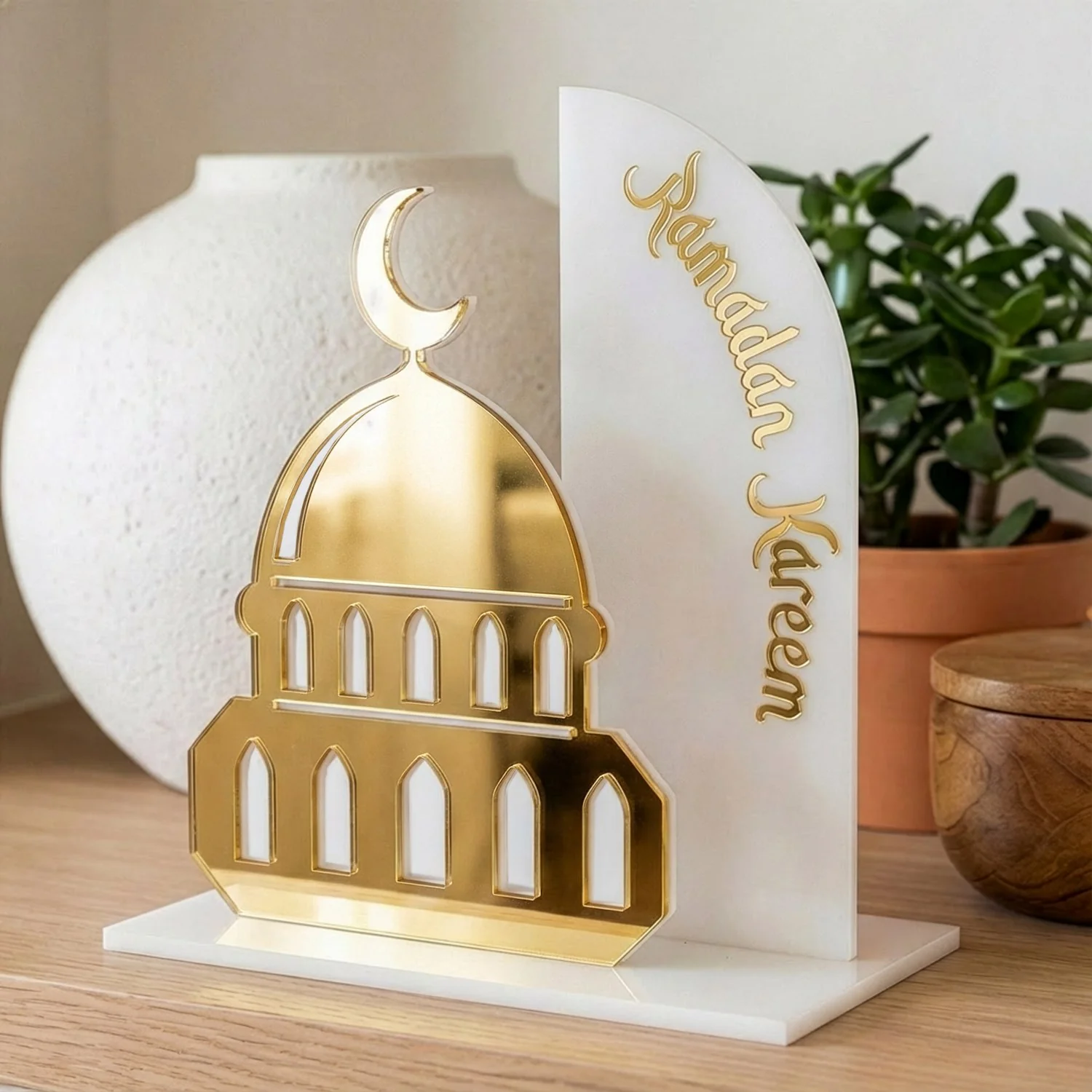 Ramadan Kareem Mosque Tabletop – Elegant Acrylic Centerpiece with 3D Dome Design - Image 17