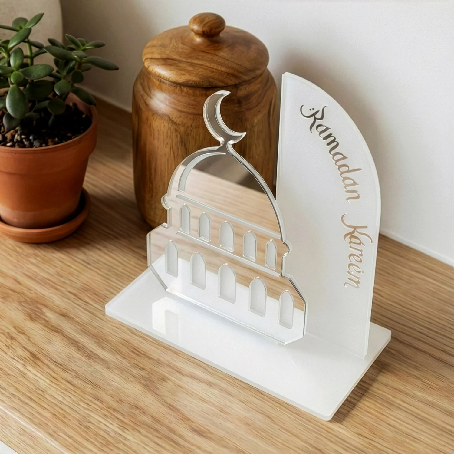 Ramadan Kareem Mosque Tabletop – Elegant Acrylic Centerpiece with 3D Dome Design - Image 22